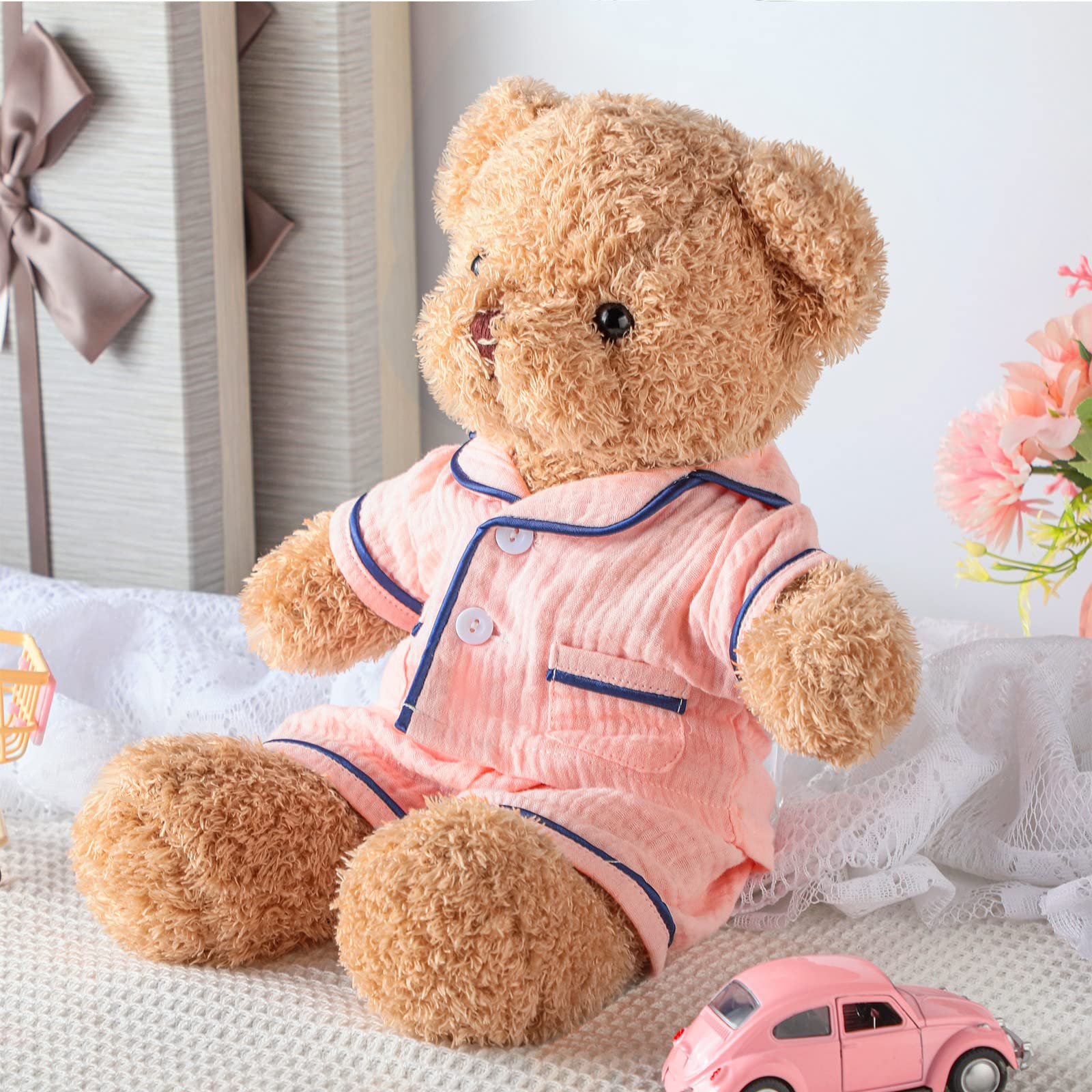 Hungdao Bear Clothes Pajamas Make Your Own Animals Outfits Fits Most 14 Inches Bear Accessories, Pink: Hungdao Bear Clothes Pajamas Make Your Own Animals Outfits Fits Most 14 Inches Bear Accessories, Pink