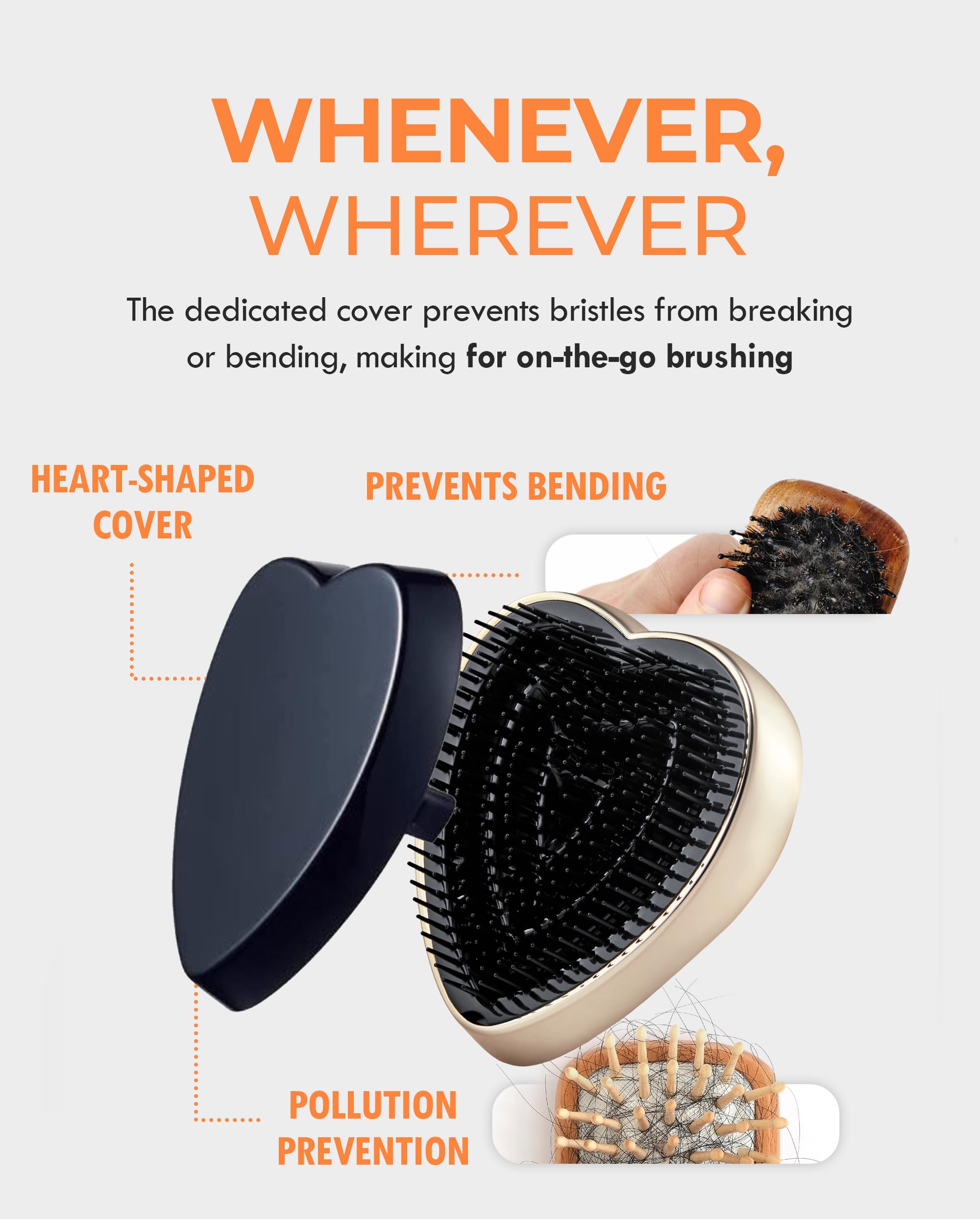 ReFa Heart Brush  | Heart-Shaped No-Tangle Brush for Thick Hair | Detangler Travel Brush for Women: CHAMPAGNE GOLD
