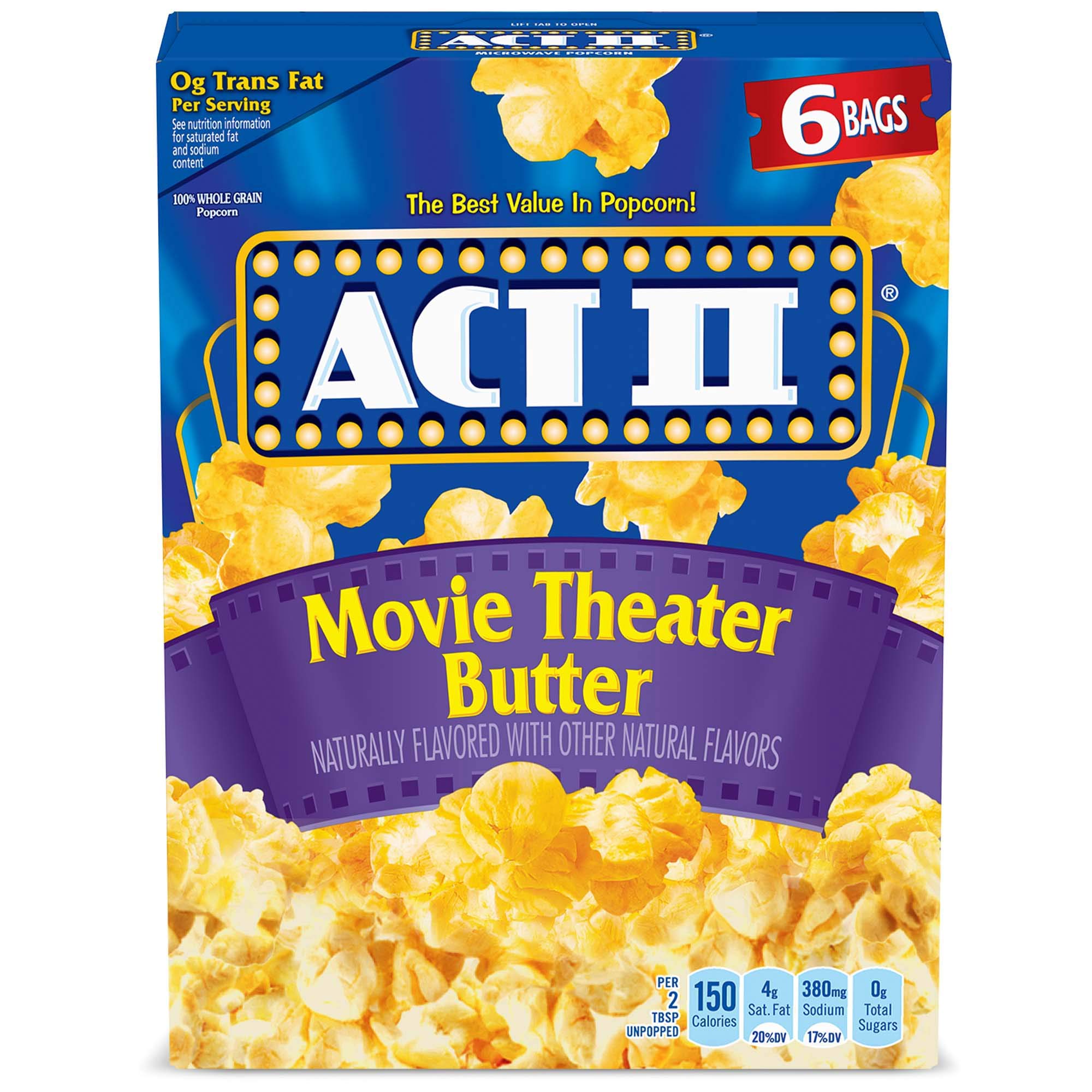 ACT II Butter Lovers Microwave Popcorn, 3-Count 2.75-oz. Bags: Butter 2.75 Ounce (Pack of 36)