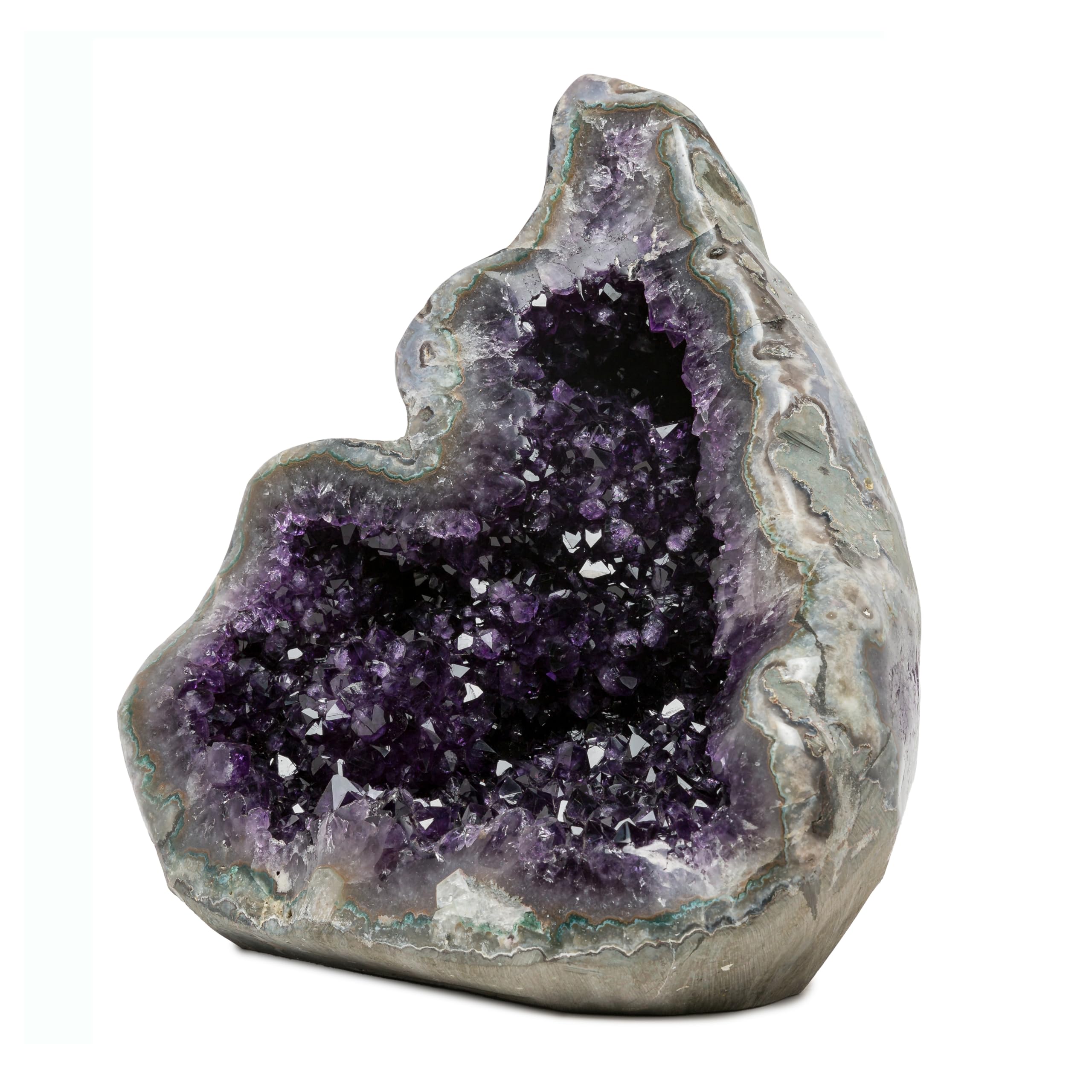 EMPORION Large Natural Amethyst (10 lb to 12.5 lb) Crystal Clusters Stone from Uruguay Raw Geode Quartz - Deep Purple Color thumbnail 2