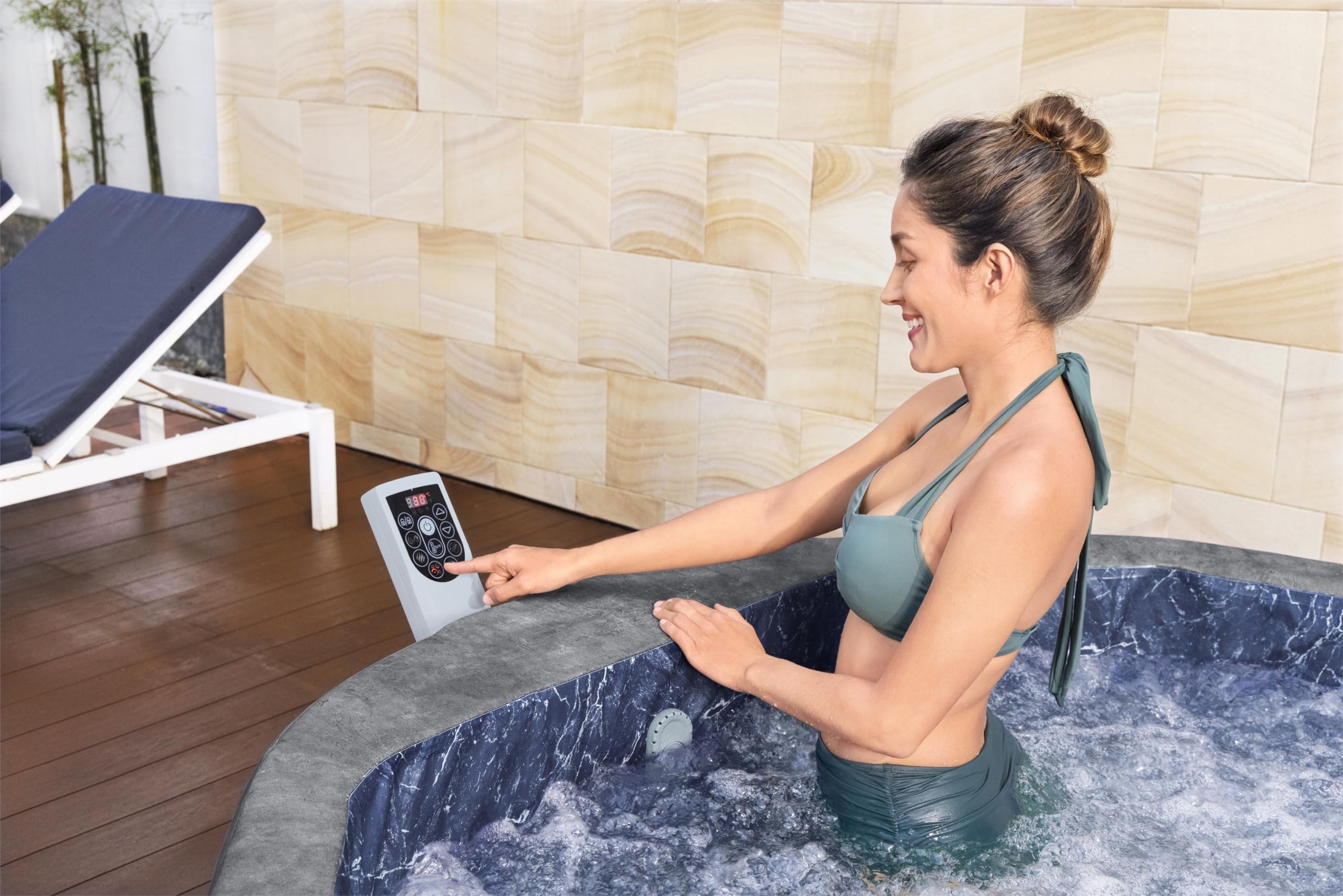 Bestway SaluSpa Paris ThermaCore UltraFit Smart AirJet Rigid Foam Hot Tub Spa (67" x 25.5") | Fits Up to 4-6 Persons | Grey Marble: Bestway SaluSpa Paris ThermaCore UltraFit Smart AirJet Rigid Foam Hot Tub Spa (67" x 25.5") | Fits Up to 4-6 Persons | Grey Marble