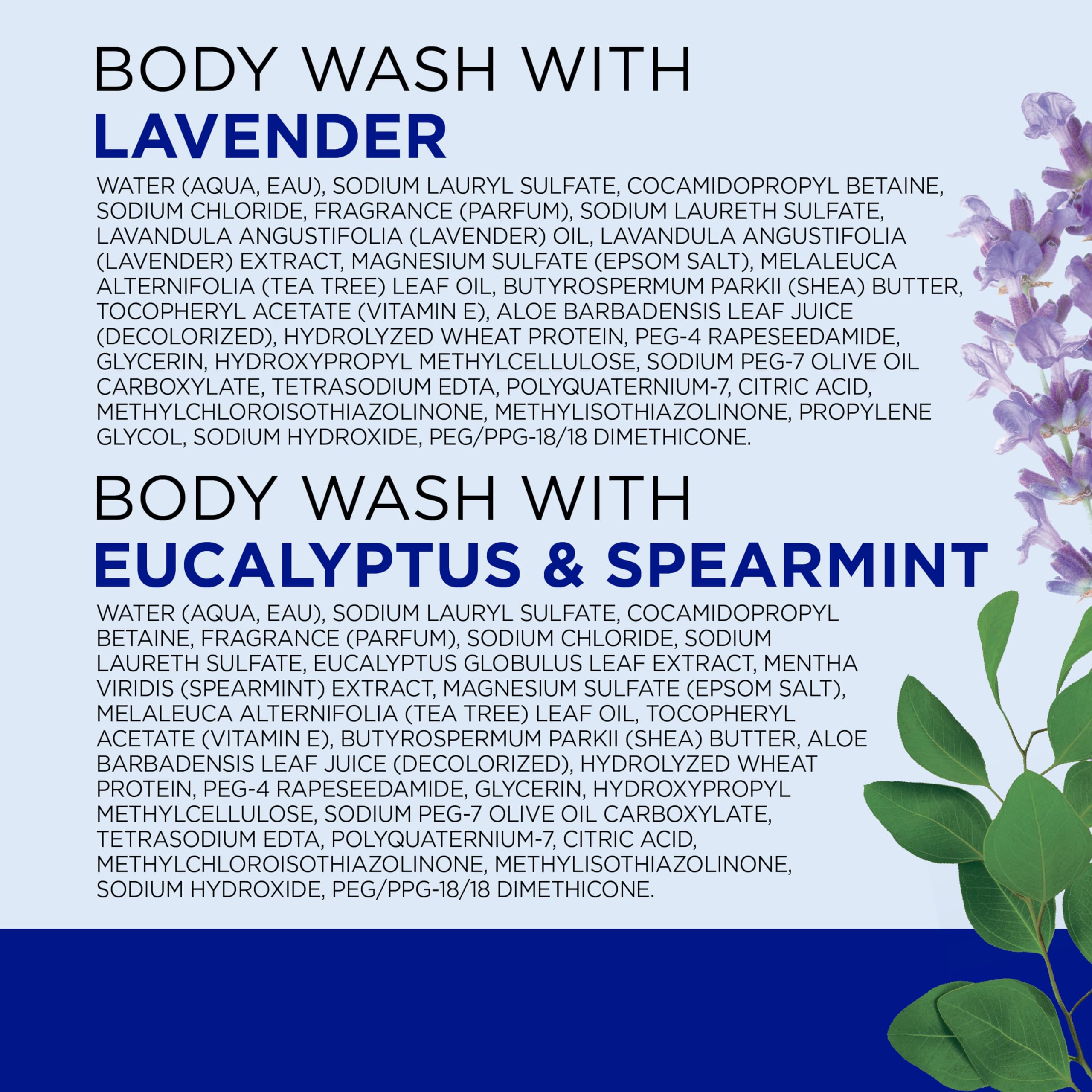 Dr Teal's Body Wash with Pure Epsom Salt, Soothe & Sleep with Lavender, 24 fl oz (Pack of 2): Lavender & Eucalyptus