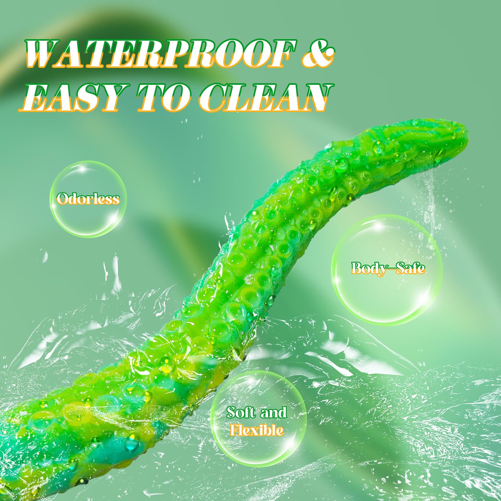 Long Tentacle Dildo Anal Toys: 18" Luminous Monster Dragon Dildo with Suction Cup, Liquid Silicone Long Butt Plug Anal Dildo for Anal Training, Fantasy Anal Stretcher for Advancer: Small-13 IN