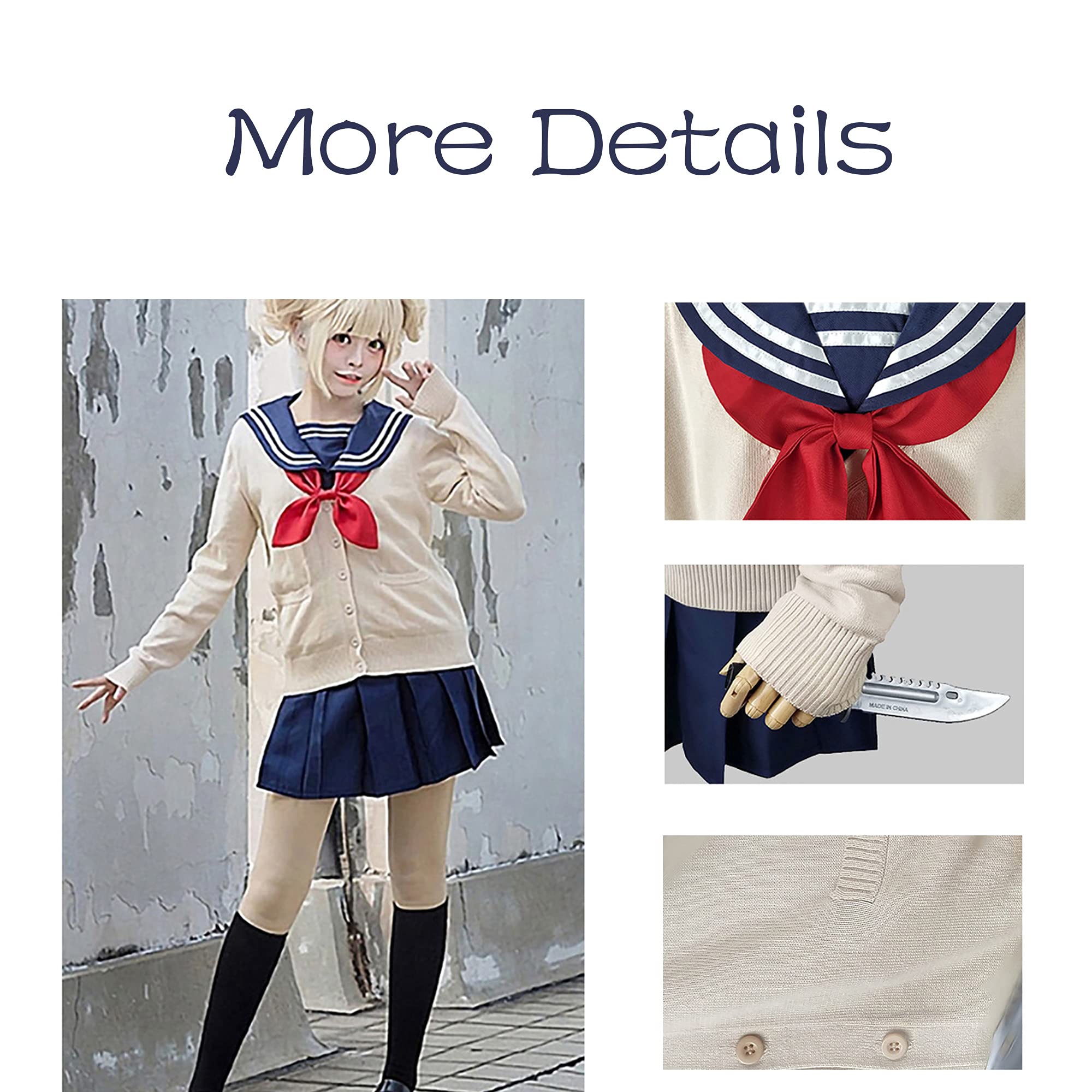 Himiko Toga Cosplay Outfit Halloween Anime Uniform Sailor JK Costumes Dress Set