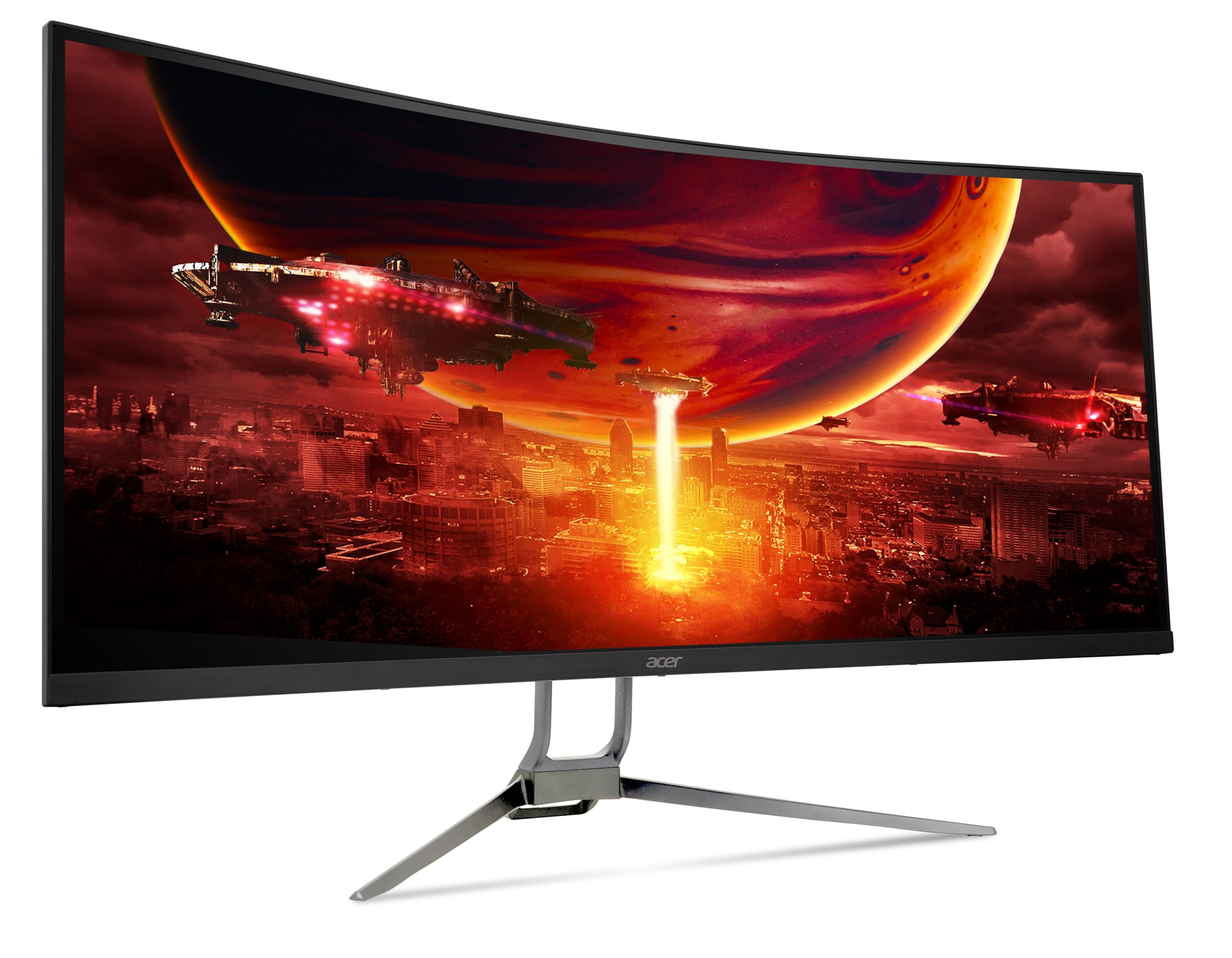 Acer Nitro 31.5 Inch WQHD 2560 x 1440 1500R Curved Gaming Monitor | AMD FreeSync | Up to 180Hz Refresh | 1ms (VRB) | Tilt | One Display Port 1.4 & Two HDMI 2.0 | EDA323QU S3bmiiphx