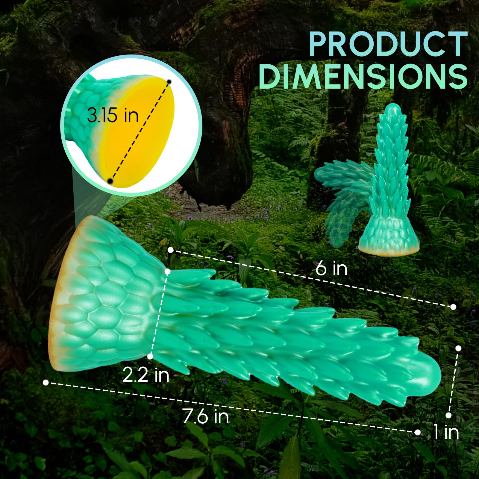 Dragon Dildo Sex Toys, 7.7'' Monster Dildo with Suction Cup, Fantasy Huge Dildos, Silicone Butt Plug Anal Dildo for Women and Men, Prostate Massager Sex Toy for Adults thumbnail 5