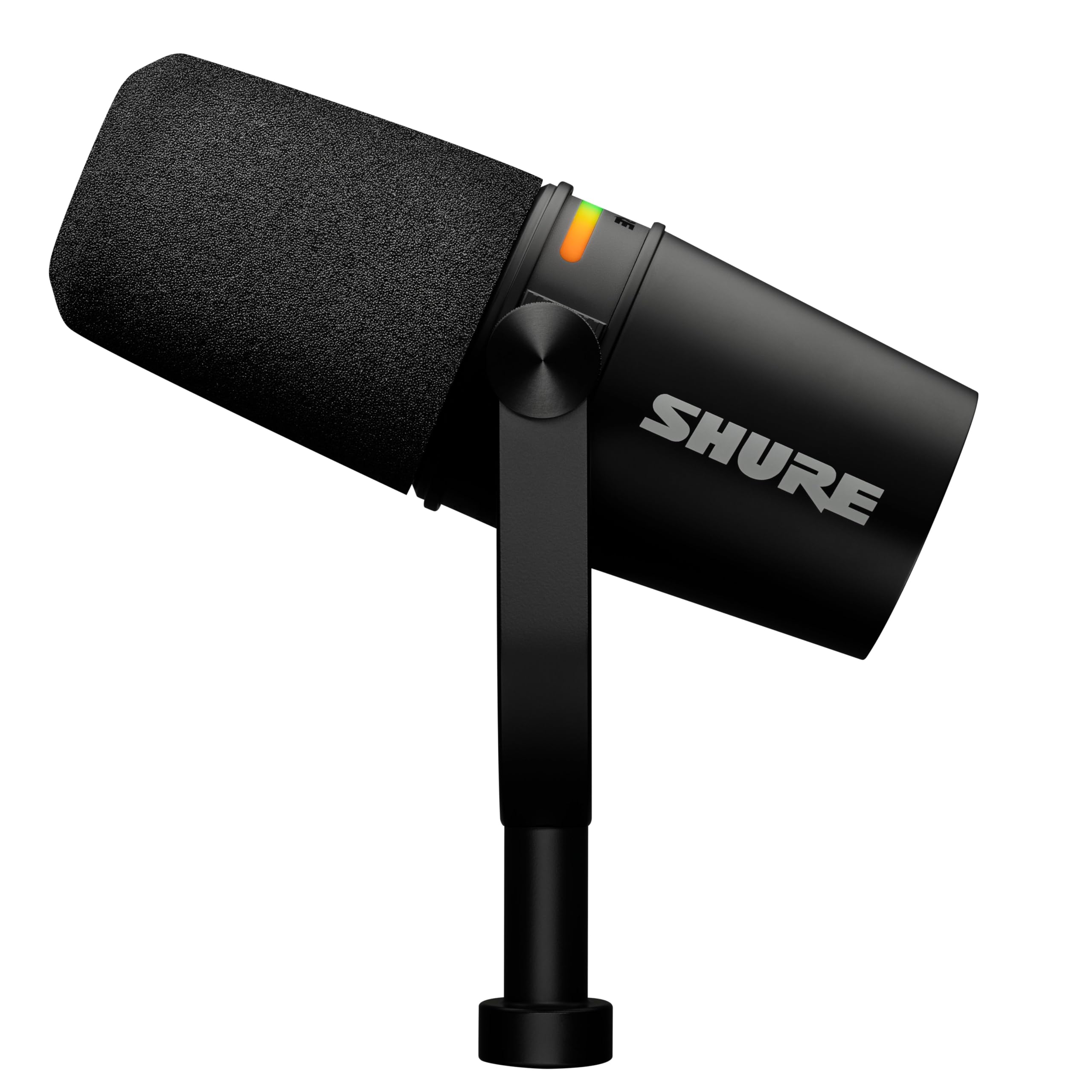 Shure MV7+ Podcast Dynamic Microphone. OBS Certified, Enhanced Audio, LED Touch Panel, USB-C & XLR Outputs, Auto Level Mode, Digital Pop Filter, Reverb Effects, Podcasting, Streaming, Recording -White: USB - Black