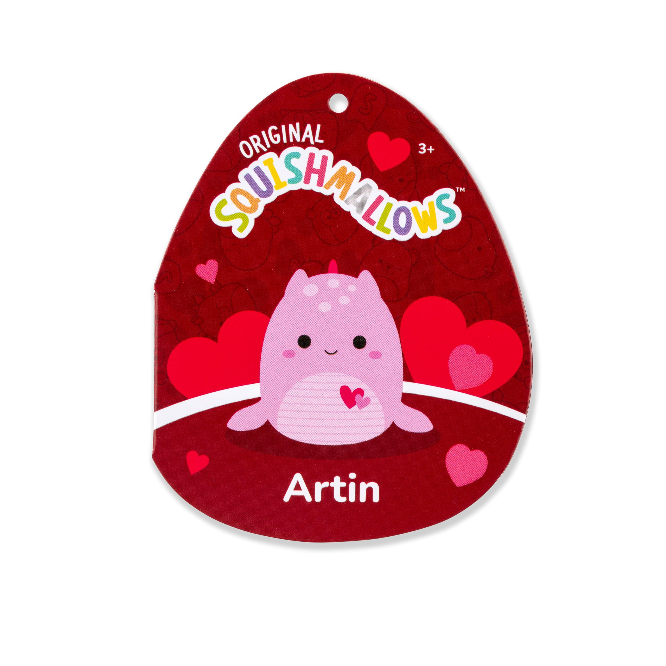 Squishmallows Original 12in Artin The  with Hearts – Official Jazwares Valentine Plush (Medium): Pink Loch Ness Monster