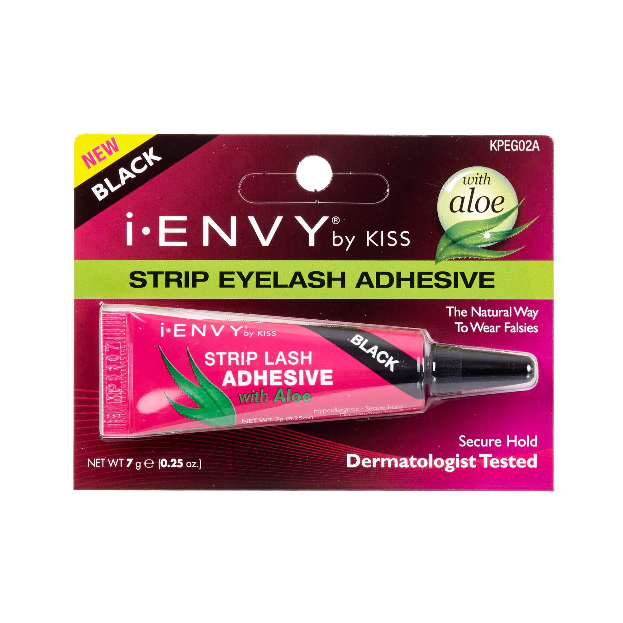 Kiss I Envy Strip Eyelash with Aloe Adhesive Black 0.25oz (6 Pack) by Kiss