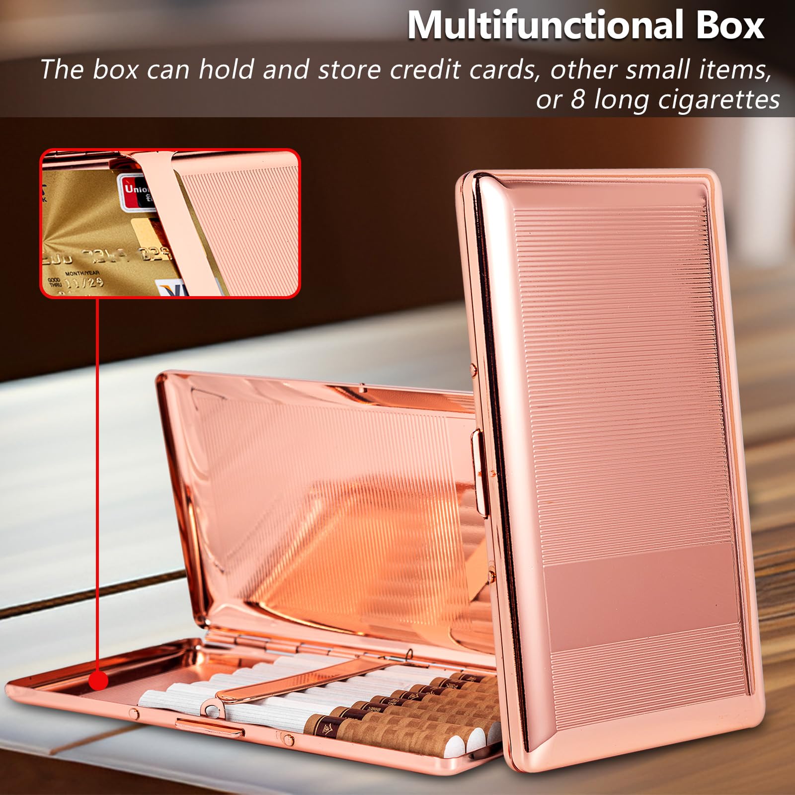 Beautiful Stylish Metal Ladies and Men's Cigarette Case,Holds 20pcs 120's Capri Cigarettes (Patterned Pink, 20pcs 120's): 10pcs 120&apos;s Rose