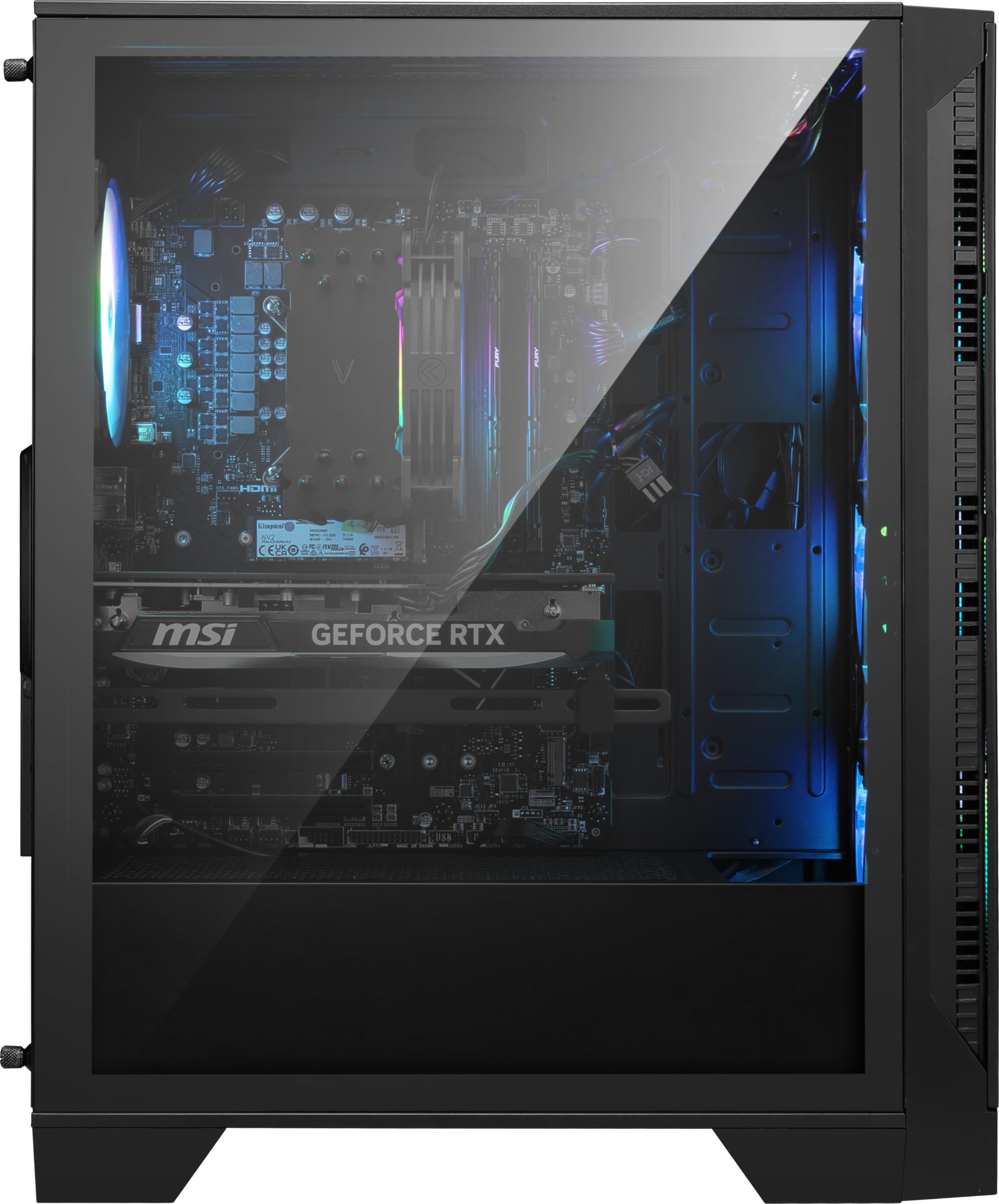 MSI Codex Z2 Gaming Desktop: AMD R7-8700F, GeForce RTX 4070, 32GB DDR5, 2TB m.2 NVMe SSD, USB Type-C, VR-Ready, Windows 11 Home : A8NUE-274US