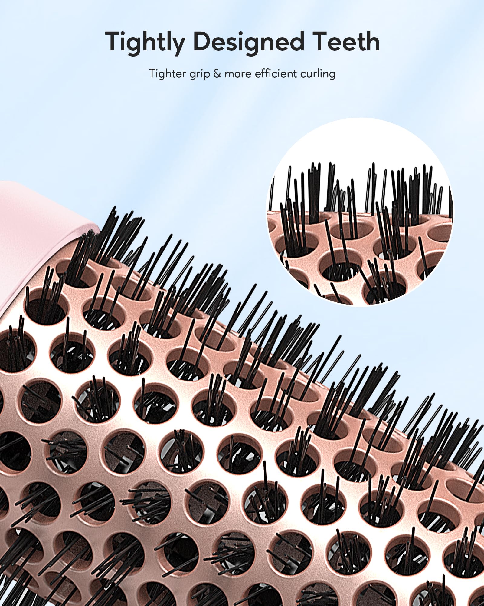 Wavytalk Thermal Brush, Blowout Express 1.5 Inch Negative Ion Thermal Round Brush Creates Blowout Look Makes Hair Shinier & Smoother, Dual Voltage, Easy to Use ()