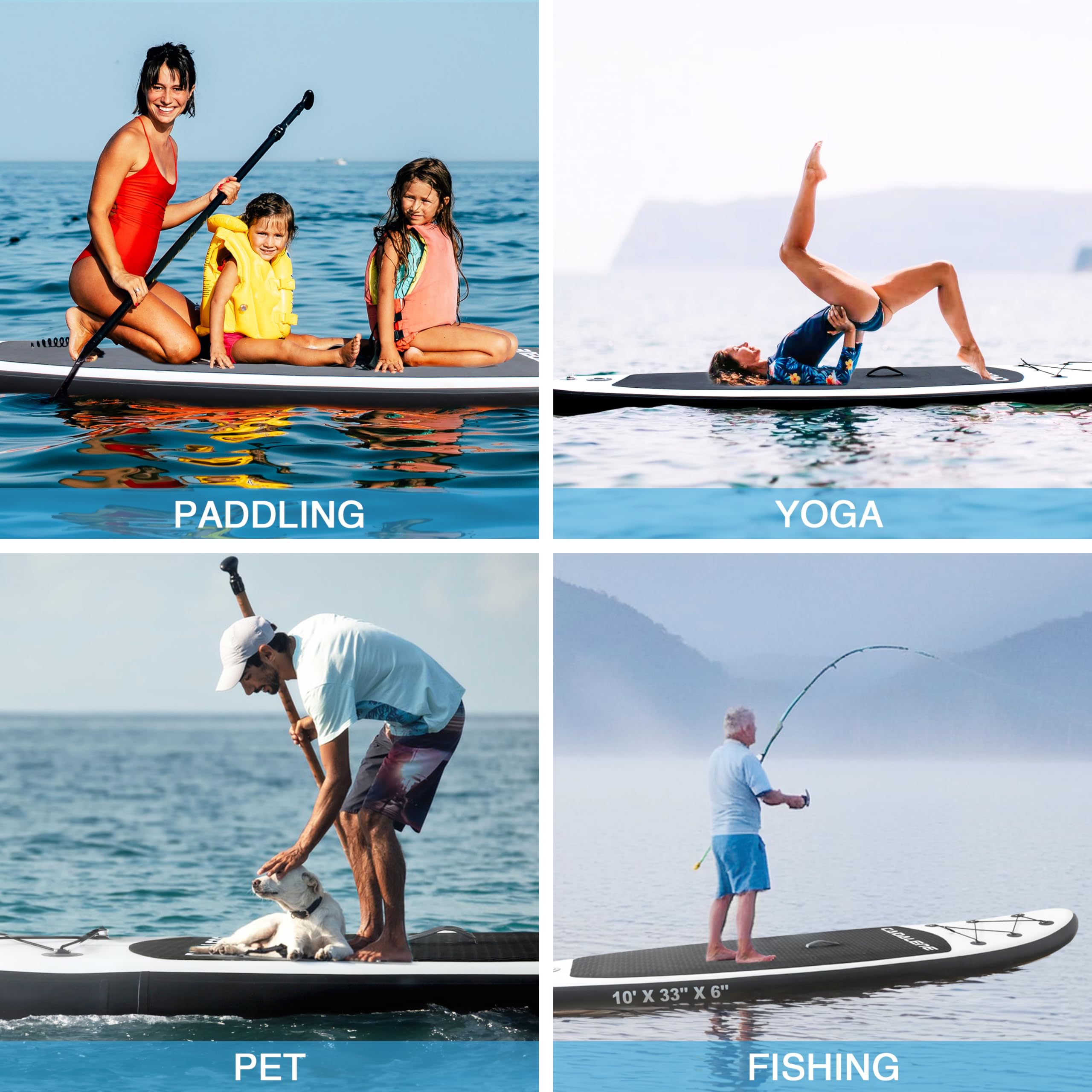 CADALENE Inflatable Stand Up Paddle Board with SUP Accessories, Inflatable Paddle Board for Adults & Youth of All Skill Levels, Adjustable Paddle, Hand Pump, Leash, Nonslip Deck, Repair Kit: CADALENE Inflatable Stand Up Paddle Board with SUP Accessories, Inflatable Paddle Board for Adults & Youth of All Skill Levels, Adjustable Paddle, Hand Pump, Leash, Nonslip Deck, Repair Kit
