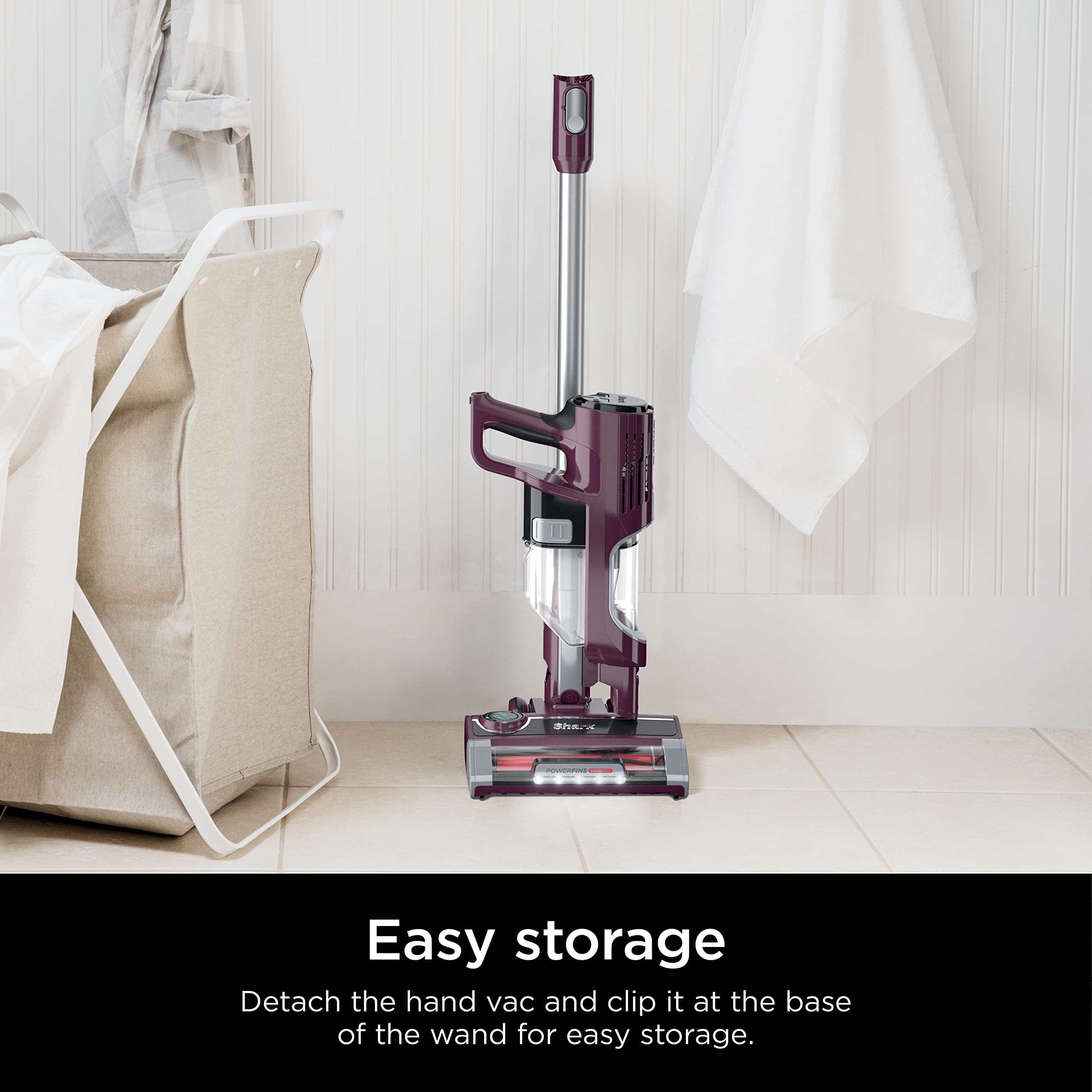 Shark HV371  DLX Corded Stick, Removable Hand Vacuum, Advanced Swivel Steering, XL Cup, Crevice Tool, Upholstery Tool & Anti-Allergen Dust Brush, Fuchsia, Capacity: PowerFins HairPro