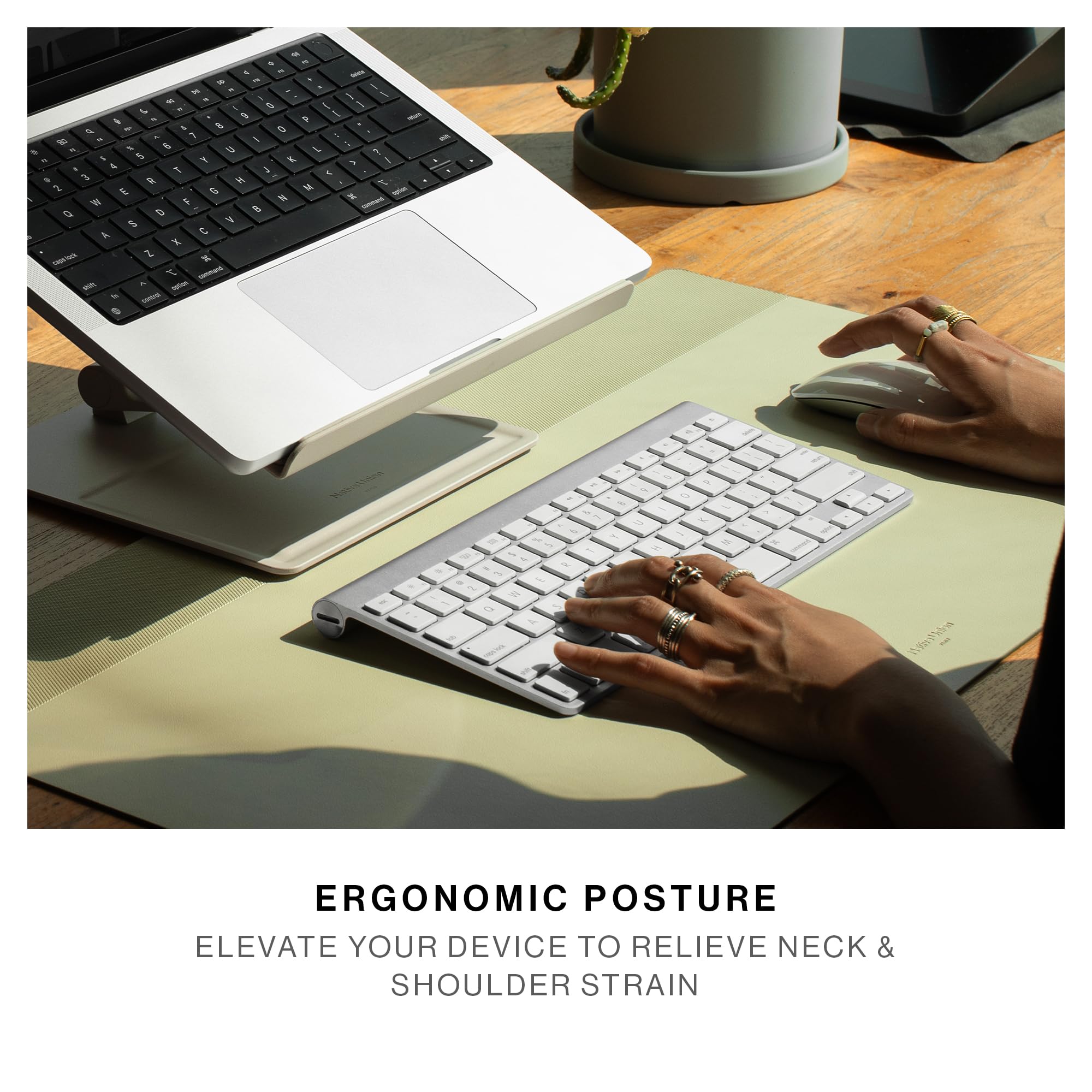 Native Union Desk Laptop Stand – Height Adjustable Ergonomic Computer Stand – Compatible with MacBook Air/Pro, iPad, Dell, HP, Lenovo, Microsoft Surface & Laptops & Tablets Up to 5kg (): Sand Stone