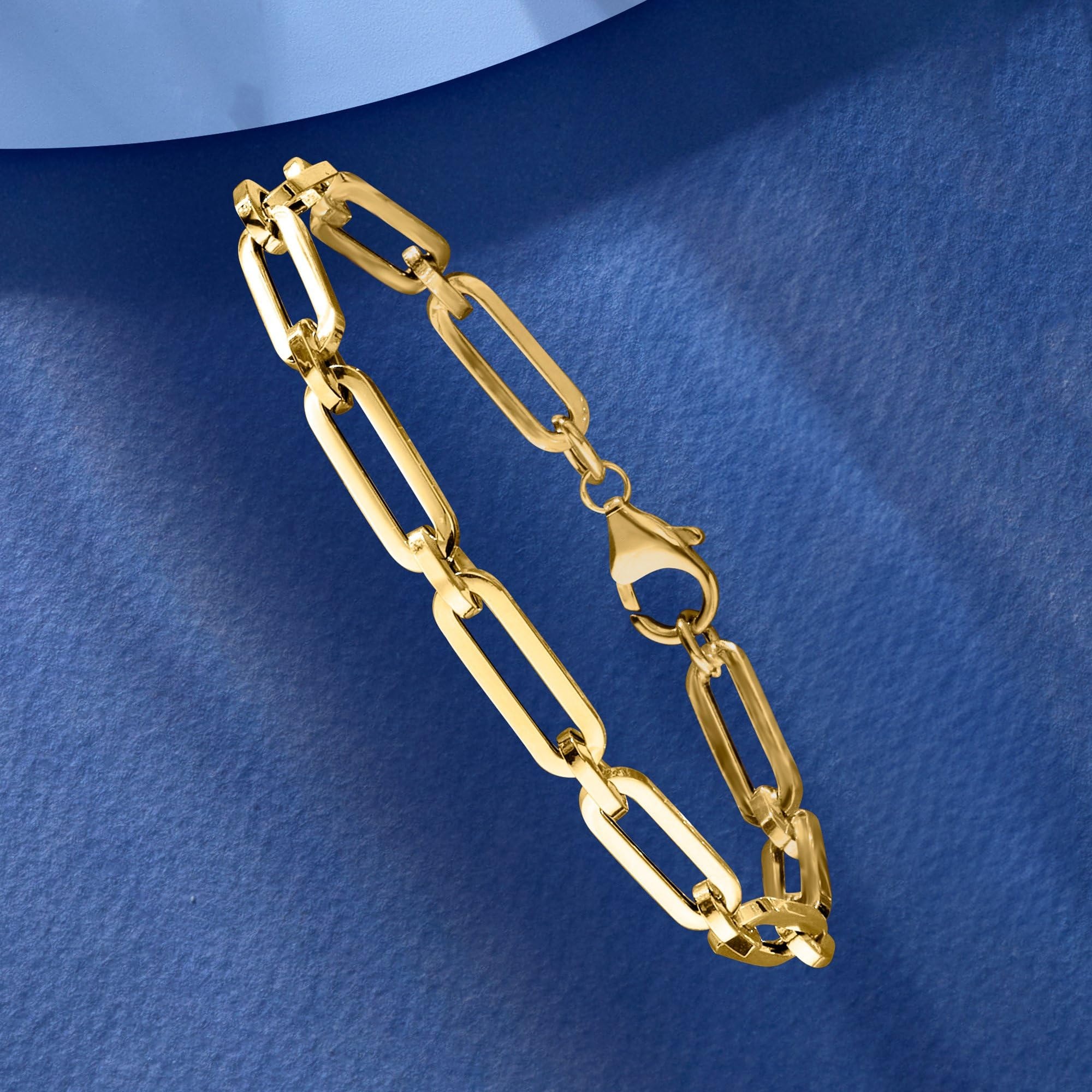Ross-Simons Italian 14kt Yellow Gold Paper Clip Link Bracelet. 7 inches - Image 4