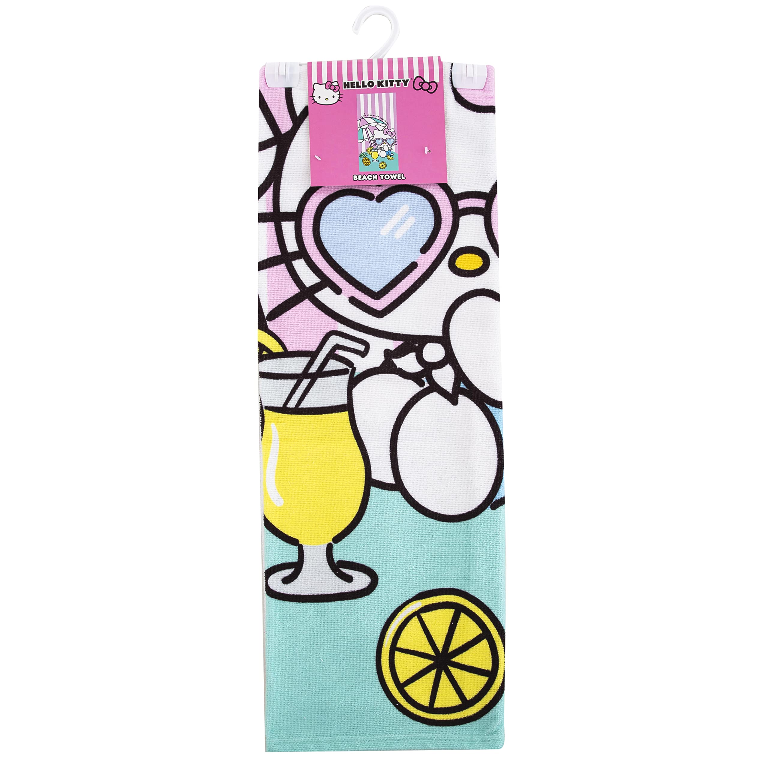 Northwest Beach Towel, Cotton, 30" x 60", Hello Kitty Umbrella Drink