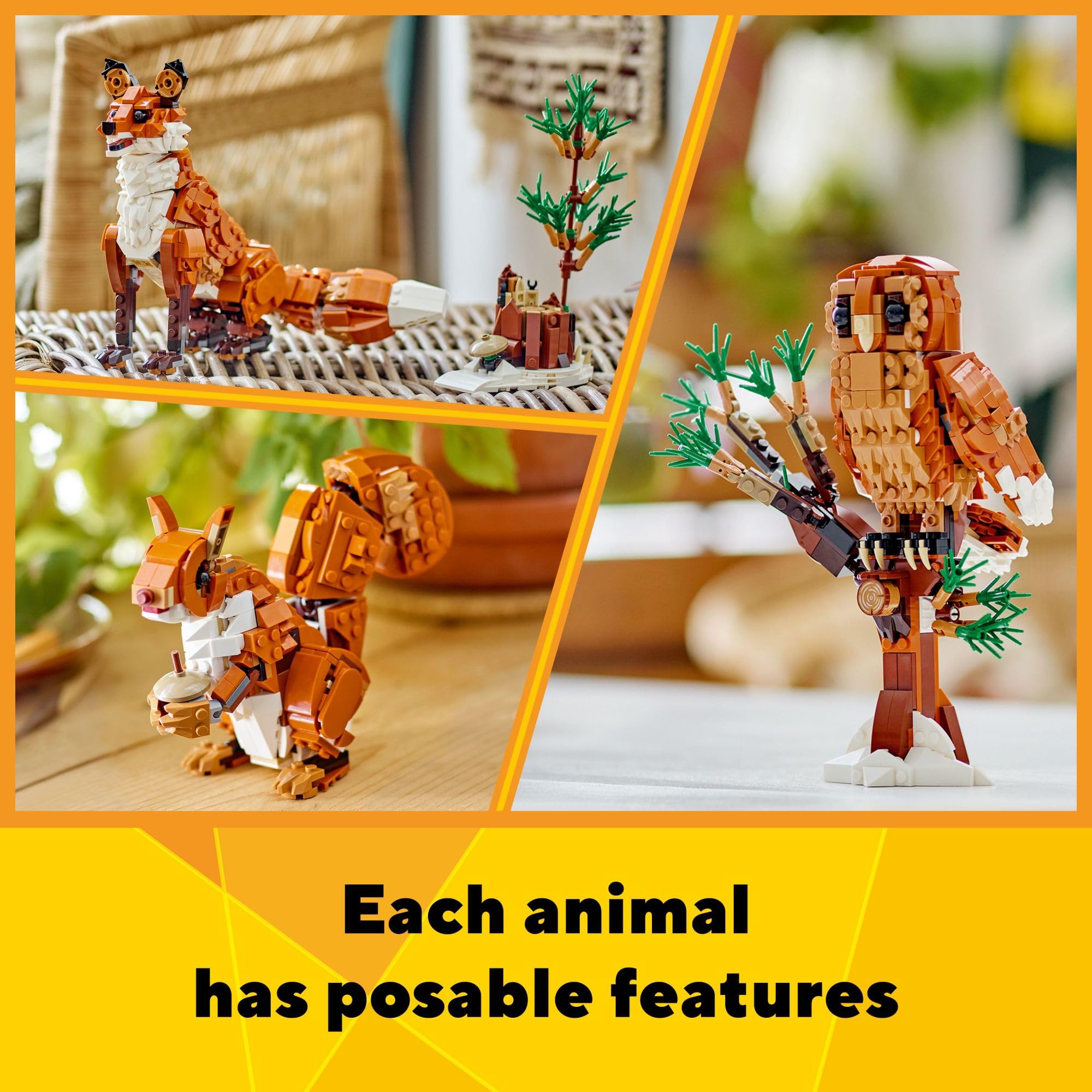 LEGO Creator 3 in 1 Forest Animals Red Fox Toys - Building Toys for Kids, Boys & Girls, Ages 9+ - Animal Figurine W/ 3 Building Options into Fox, Owl, or Squirrel - 31154: LEGO Creator 3 in 1 Forest Animals Red Fox Toys - Building Toys for Kids, Boys & Girls, Ages 9+ - Animal Figurine W/ 3 Building Options into Fox, Owl, or Squirrel - 31154