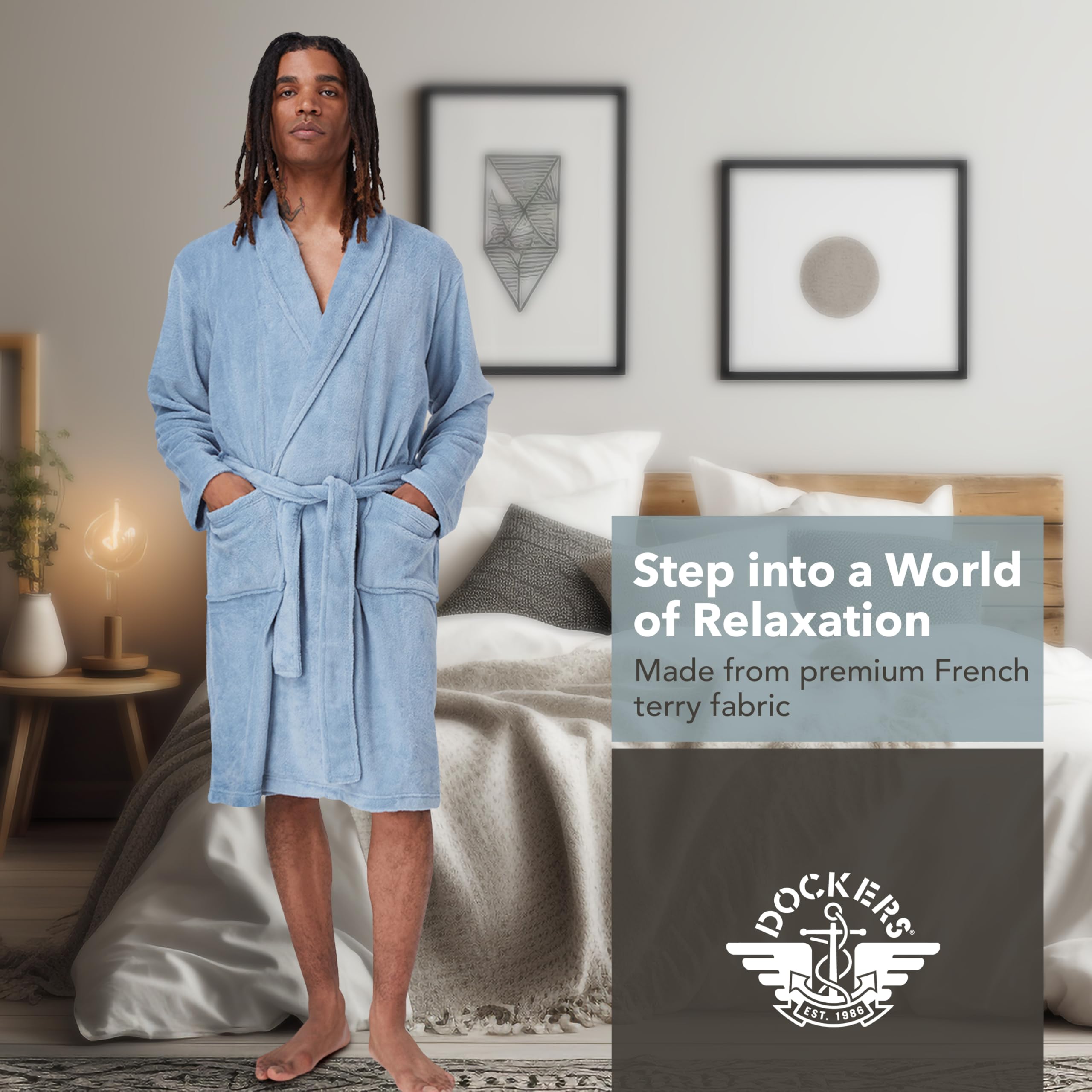 DOCKERS Men Men's Robes: Mountain Creek Medium