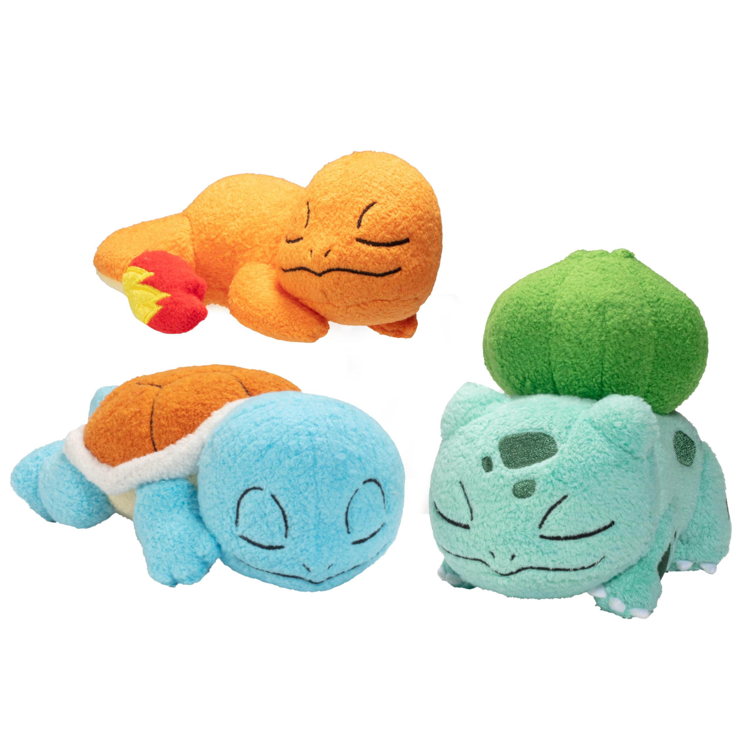 Pokémon 5" Sleeping Squirtle, Charmander, Bulbasaur Starter Plush 3-Pack - Officially Licensed - Authentic Soft Stuffed Animal Toy Figure Set - Gift for Kids, Boys, Girls - 2+: Pokemon