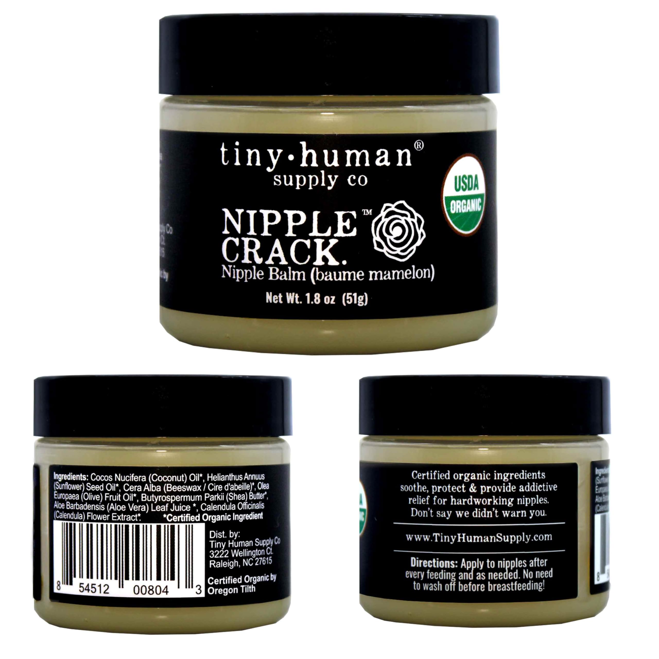 Organic Nipple Cream, Nipple Crack Lanolin Free Nipple Butter, Balm for Breastfeeding Mother, No Need to Wash Off, Safe for Baby and Mama