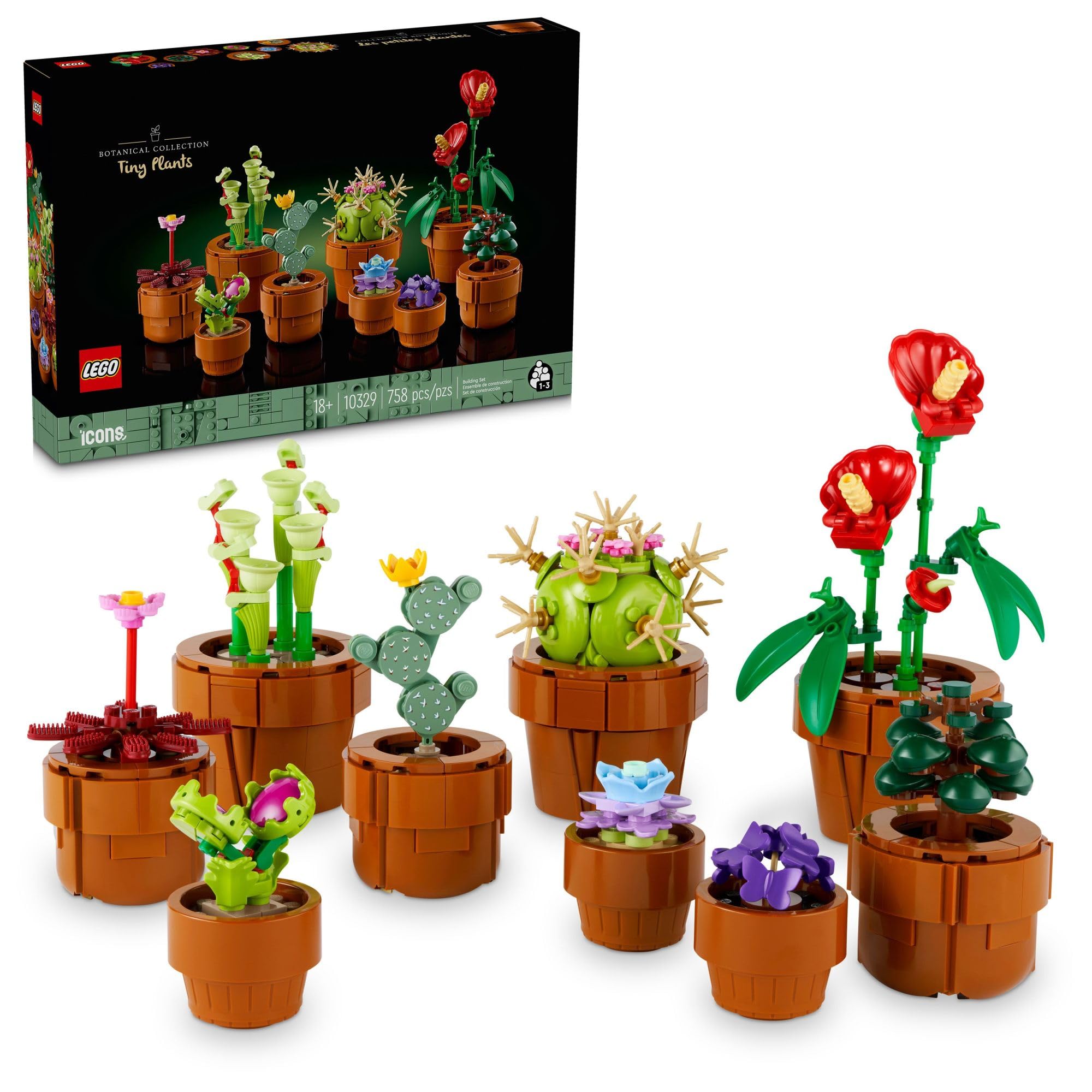 LEGO Botanicals Tiny Plants - Artificial, Fake Indoor Plant Building Set for Home, Kitchen, Desk Decoration, Adults Ages 18+ - Gift for Graduation - 10329: LEGO Botanicals Tiny Plants - Artificial, Fake Indoor Plant Building Set for Home, Kitchen, Desk Decoration, Adults Ages 18+ - Gift for Graduation - 10329