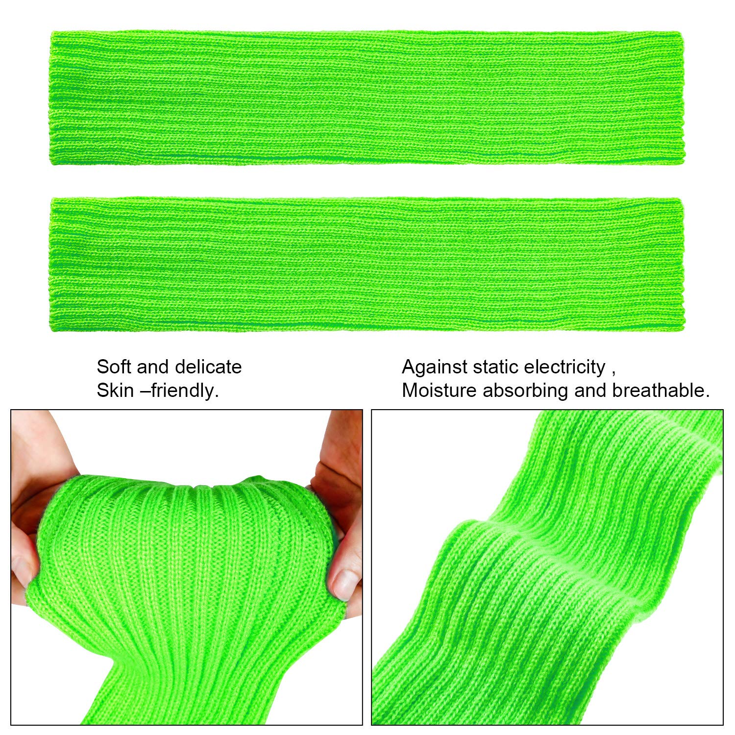 SATINIOR 80's Women Knit Leg Warmers Crochet Ribbed Leg Socks for Party Accessories