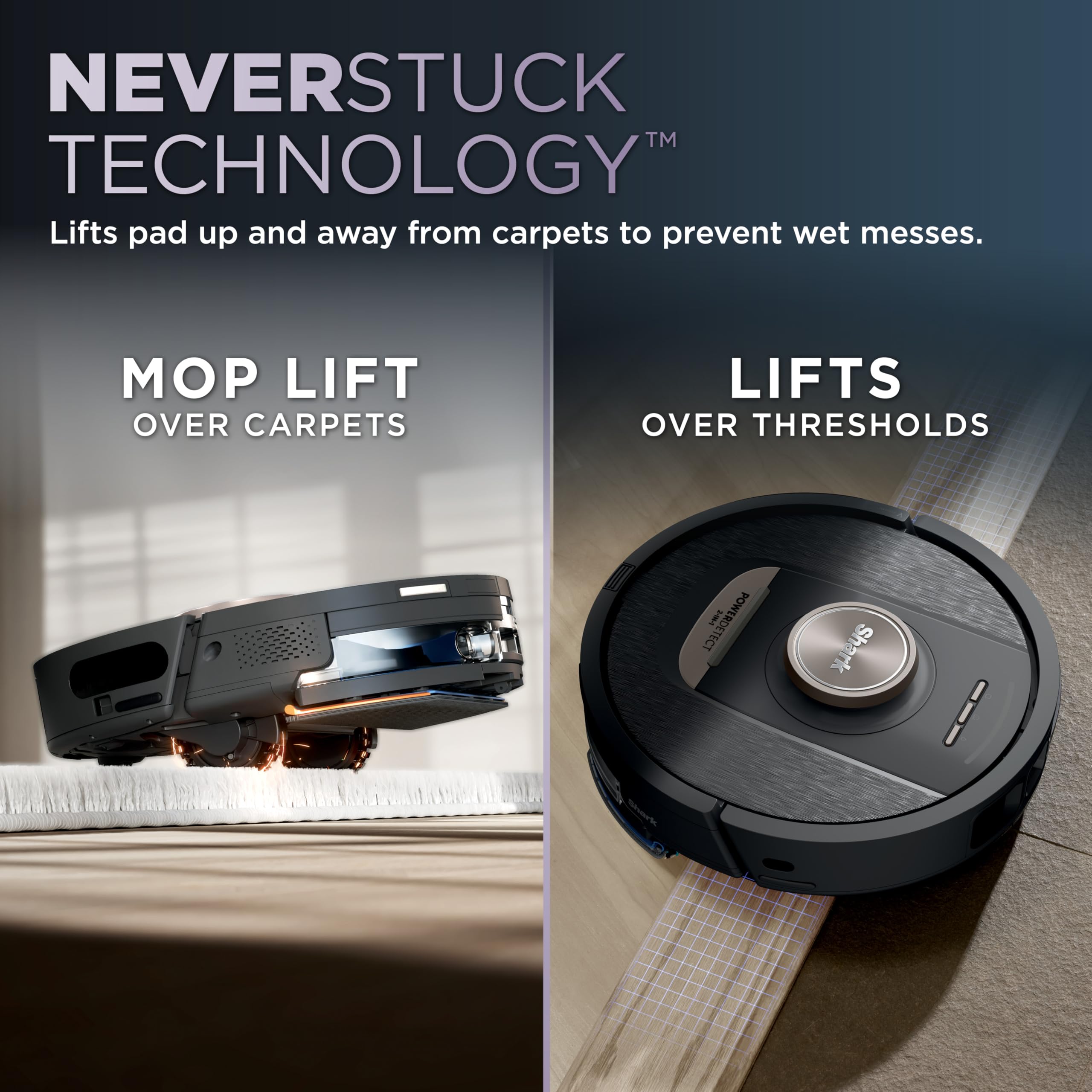 Shark Robot Vacuum & Mop Combo, PowerDetect NeverTouch Pro,Self-Emptying,Self-Refill with Self-Clean Pad Wash & Dry, 60-Day Debris Capacity,30-Day Refill Tank, 5PowerDetect Technologies,White,AV2800ZE: Shark PowerDetect NeverTouch, Self-Empty & Self-Refill, Robot Vacuum and Mop with Bagless, 30-Day Debris Capacity HEPA Base, 30-Day Capacity Refill Tank, Pad Dry, Black, AV2810YS