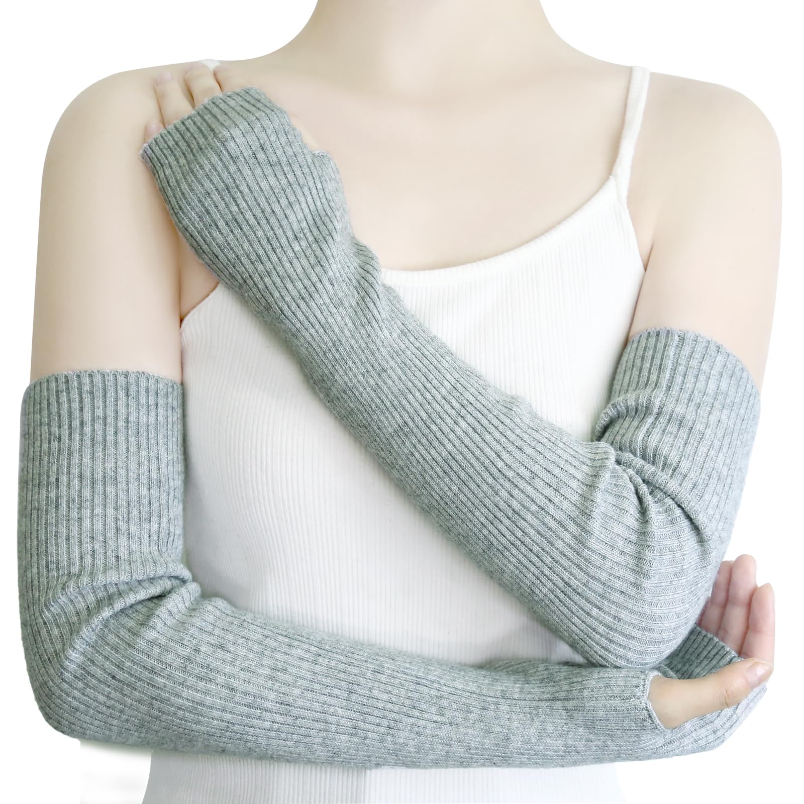 YATANAM Wool Blended Wrist Warmers Warm Fingerless Gloves Knit Soft Arm Warmers Sleeves Typing Mittens for Women thumbnail 1