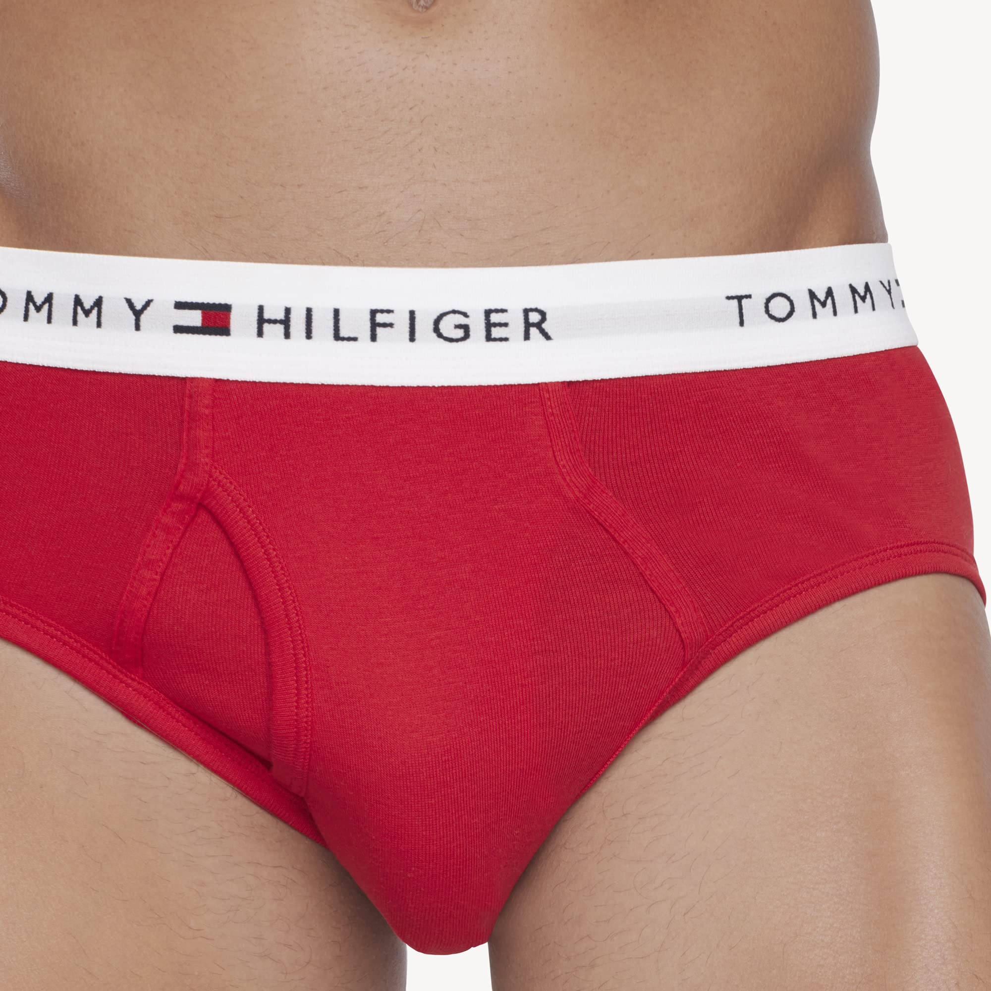 Tommy Hilfiger Men's Underwear Cotton Classics Megapack Brief - Amazon Exclusive: Small 3 Navy, 2 Grey Heather,1 Red, 1 White