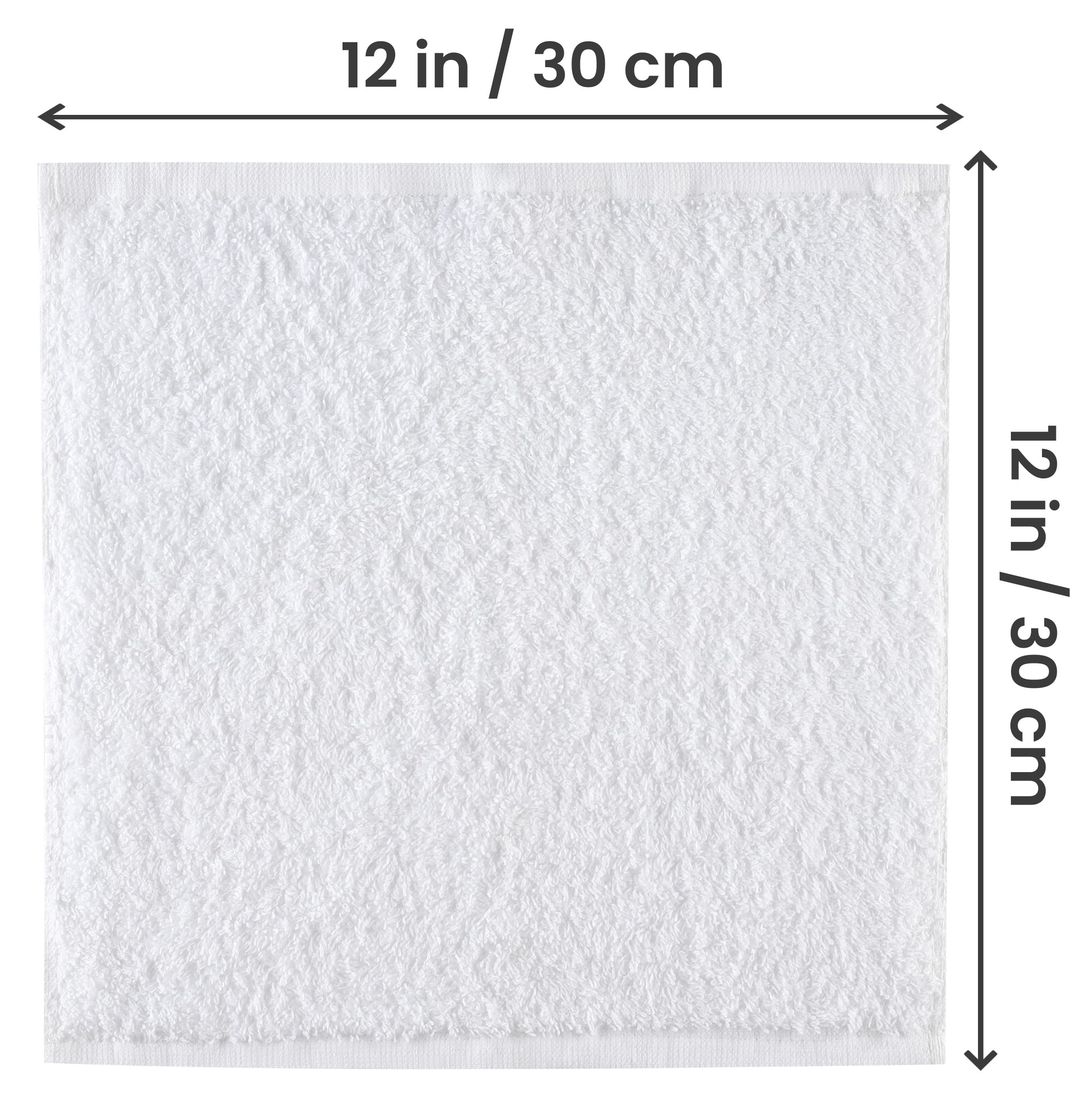 Utopia Towels Cotton Washcloths Set - 100% Ring Spun Cotton, Premium Quality Flannel Face Cloths, Highly Absorbent and Soft Feel Fingertip Towels (24 Pack, White): White 24