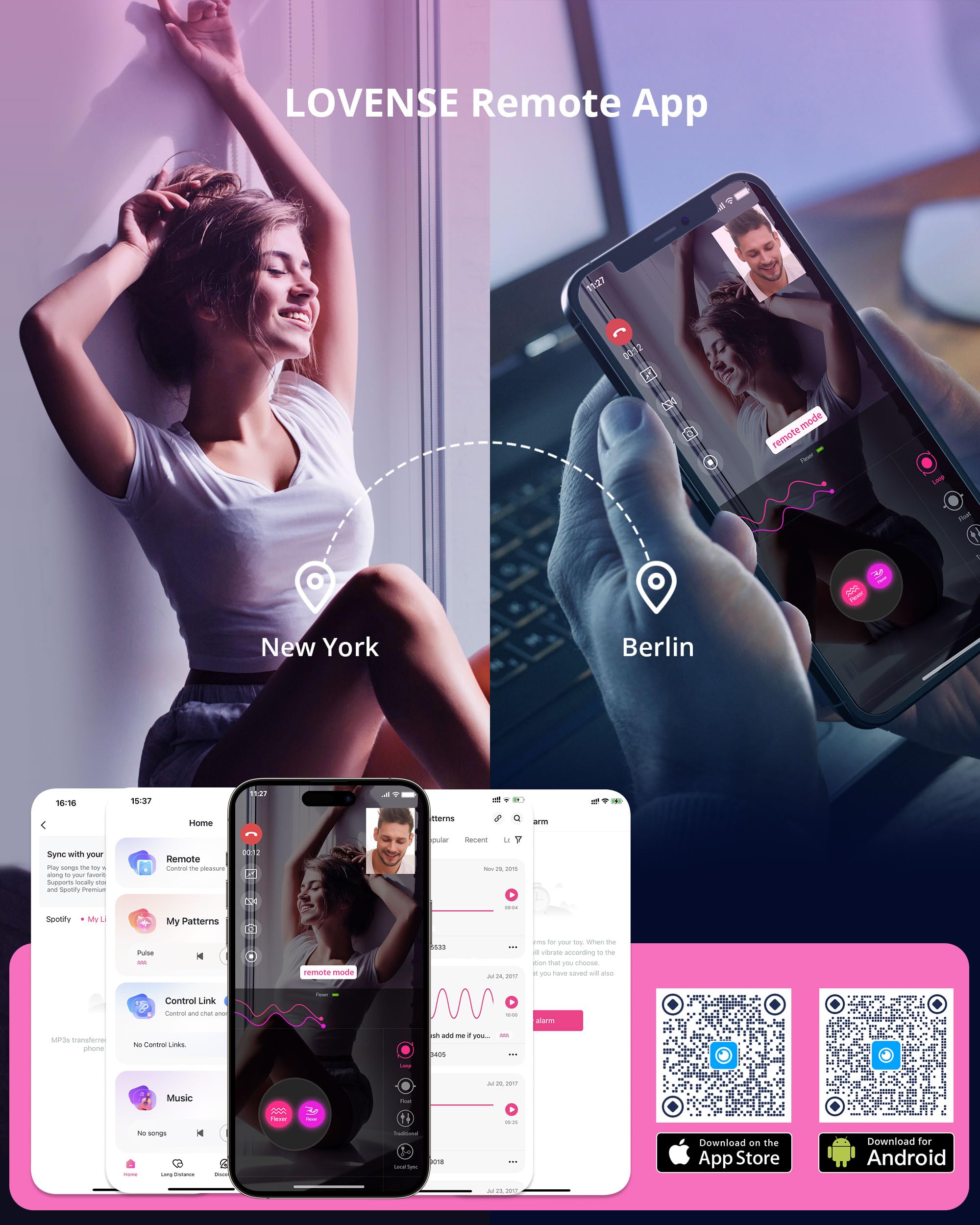 LOVENSE Flexer Wearable Panty Vibrator, App Remote Control Butterfly Vibrator for Women Pleasure, Rechargeable Clitoral G Spot Stimulator, Bluetooth Adult Sex Toys for Couples Play
