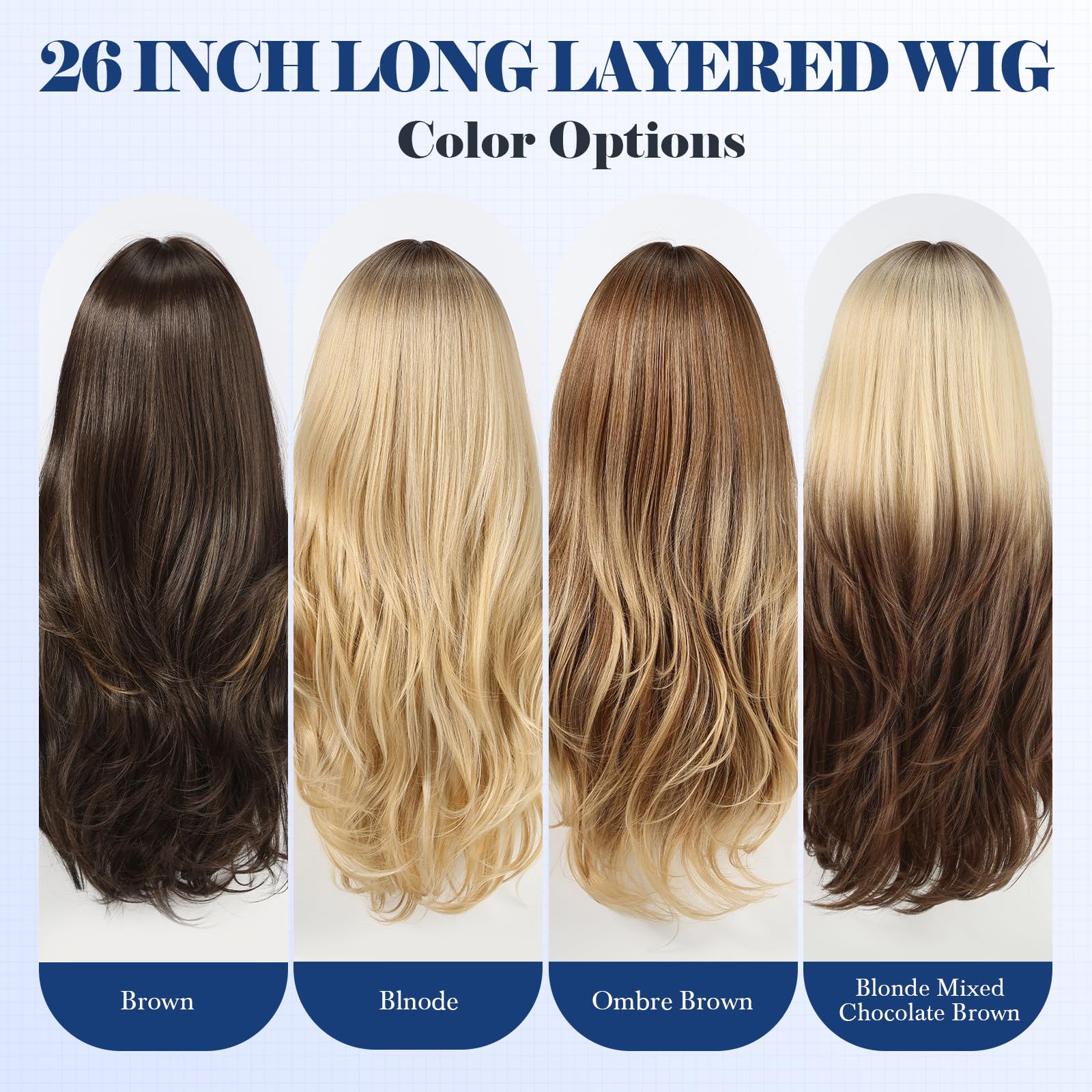 HAIRCUBE Long  Wig with Bangs Layered Curly Orange Wigs for Women Natural Synthetic Wigs for Daily Use (pelucas de cabello natural): Ash Blonde