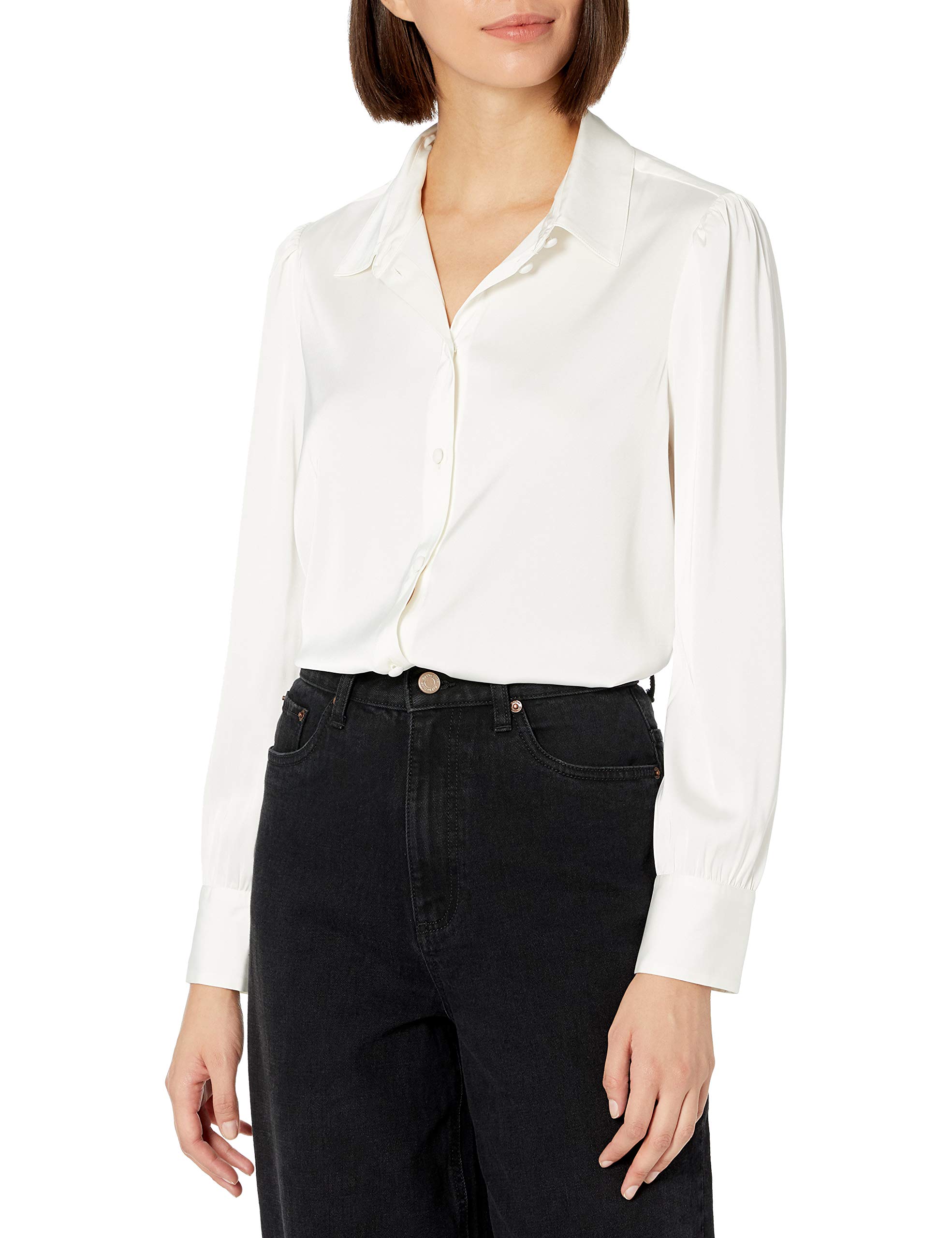 The Drop Women's @Lucyswhims Long-Sleeve Button-Down Stretch Satin Shirt thumbnail 1