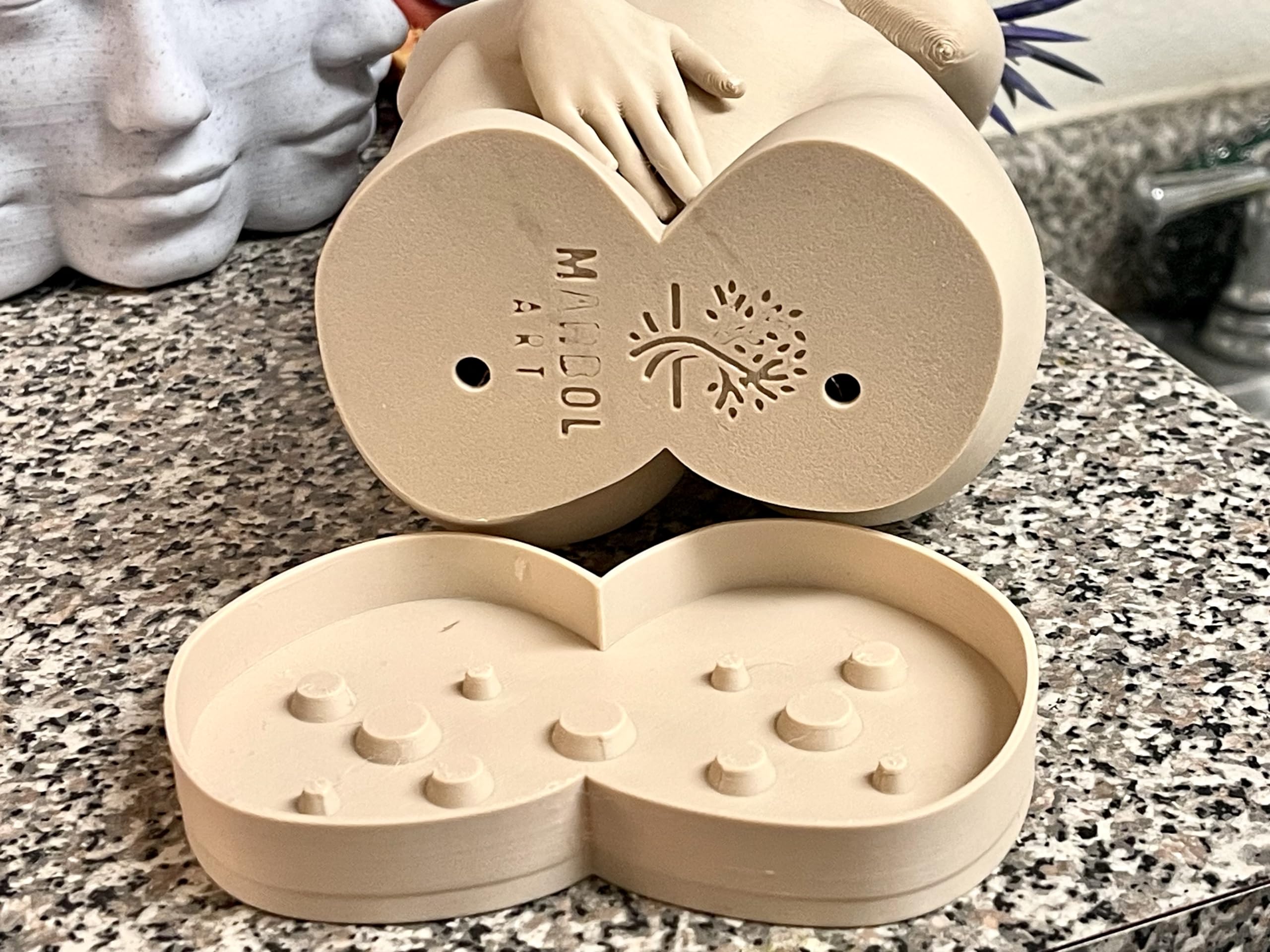 Female Body Planter, shy woman Plant Pot, Body Vase, Plant Lover Gift with drainage hole and drip tray (Sand Beige color): Female Body Planter, shy woman Plant Pot, Body Vase, Plant Lover Gift with drainage hole and drip tray (Sand Beige color)