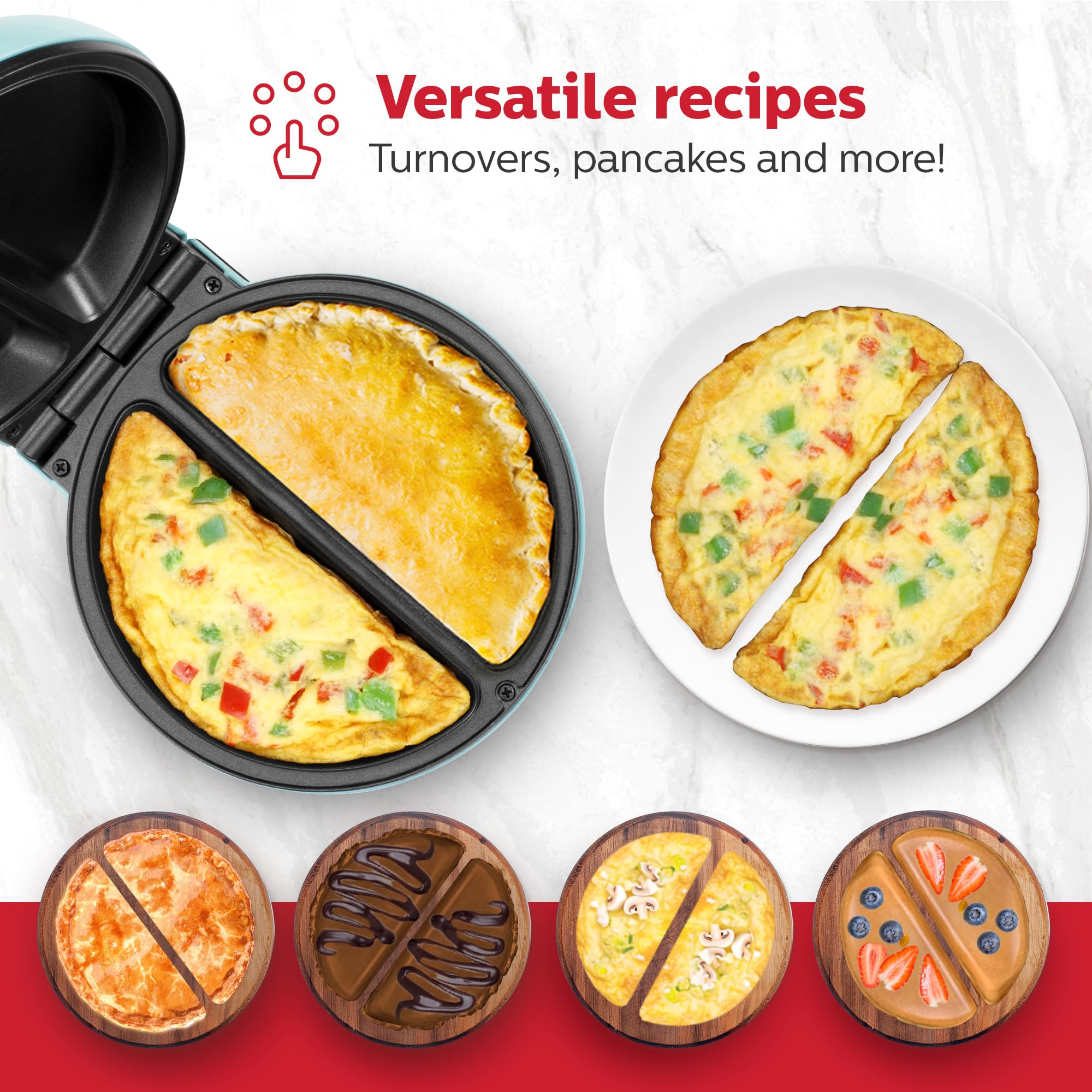 Holstein Housewares - Non-Stick Omelet & Frittata Maker, Yellow/Stainless Steel - Makes 2 Individual Portions Quick & Easy: 2 Section Mint