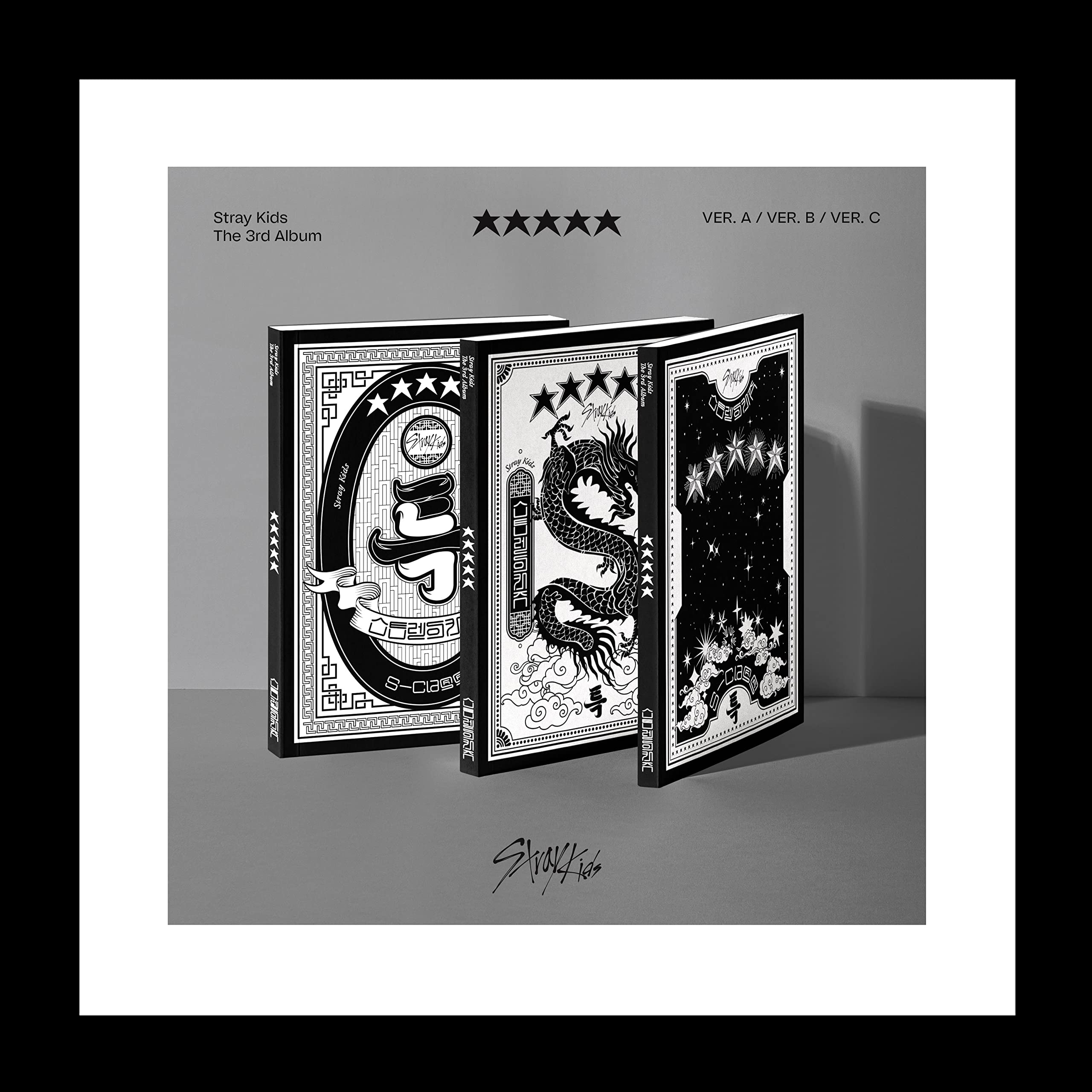 Stray Kids 5-STAR, The 3rd Album, CD + Photo Book + Mini Poster on Pack + Photo Card (Standard 3 Version Set (A+B+C))