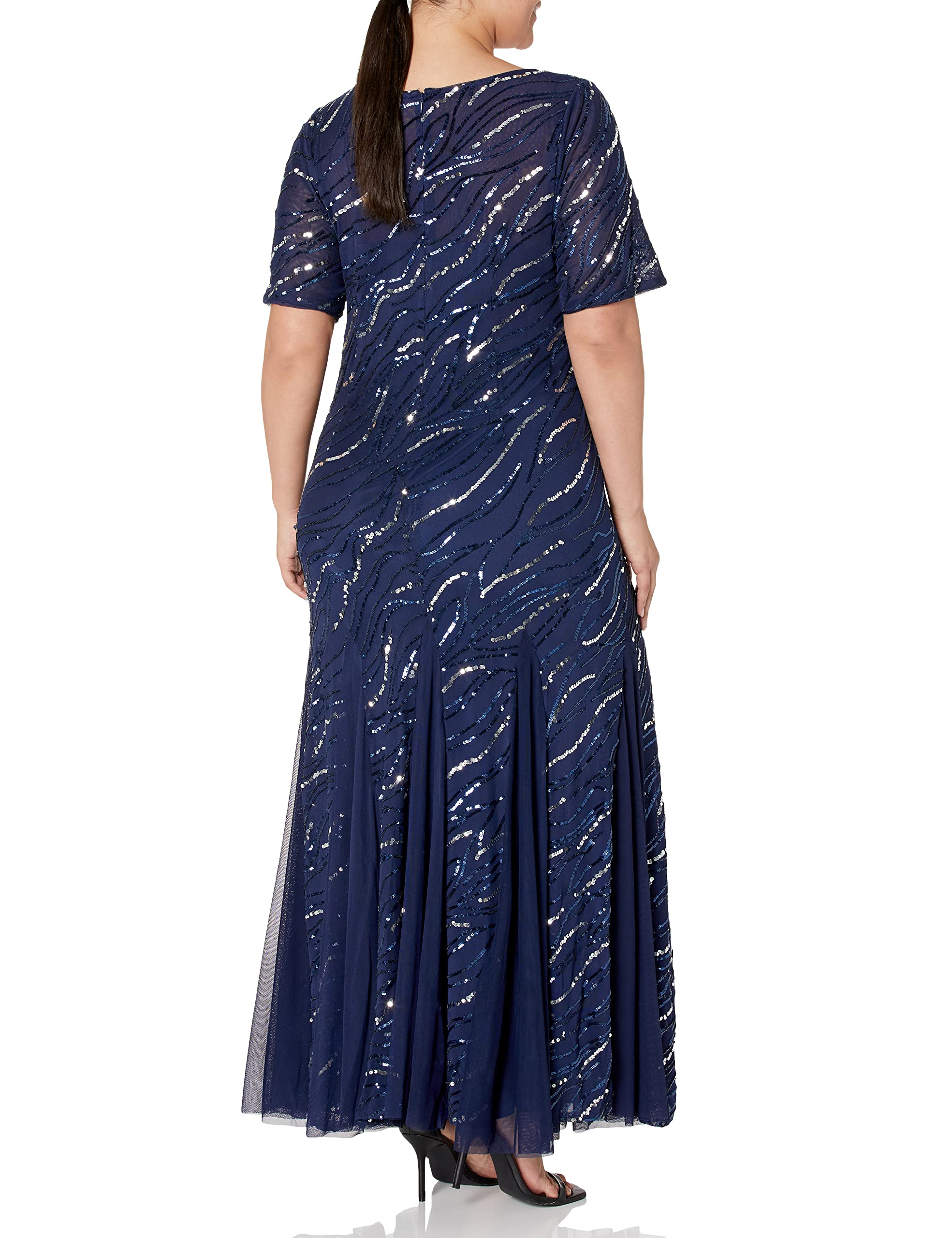 Alex Evenings Women's Plus Size Long Sequin Dress