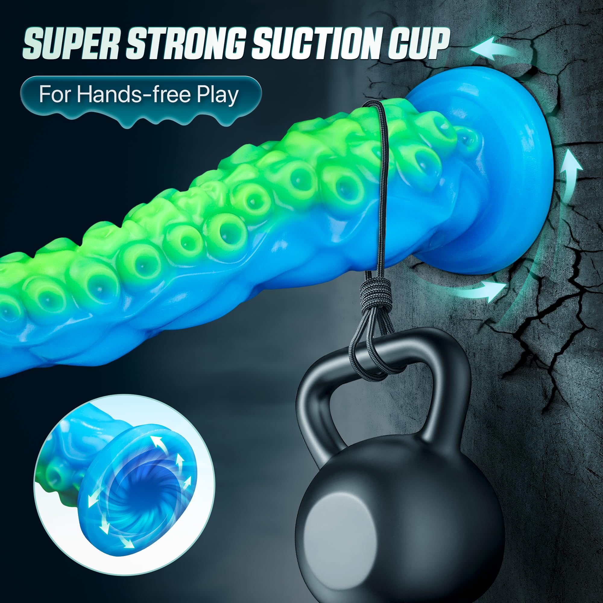 Luminous Tentacle Dildo Sex Toy - 12.9'' Anal Dildos Adult Toys, Strong Suction Cup Dildo Anal Sex Toys for C U G-Spot Stimulation, Soft Silicone Huge Dildo Womens Sex Toys for Men Couples Sex Machine thumbnail 7