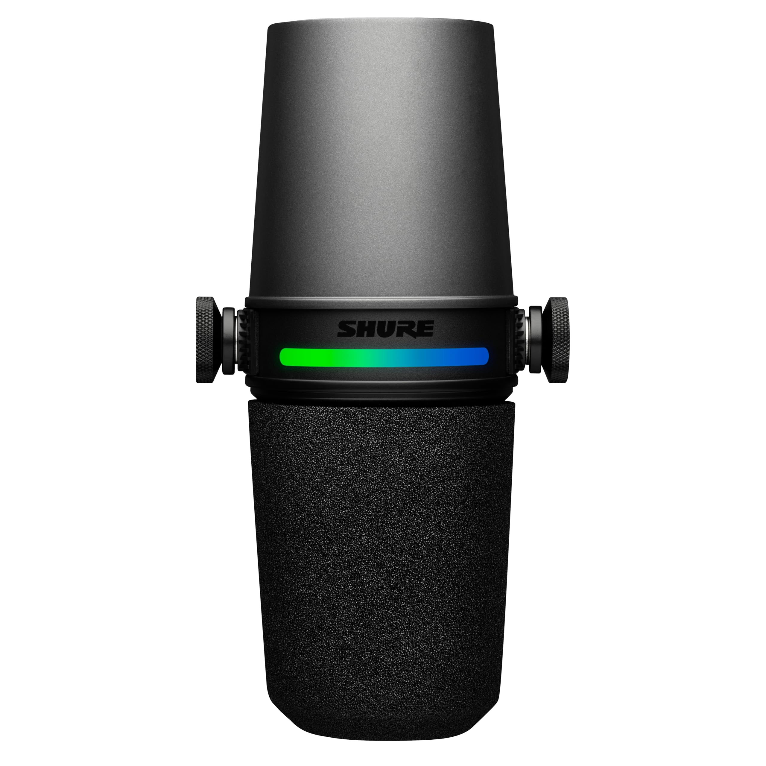 Shure MV7+ Podcast Dynamic Microphone. OBS Certified, Enhanced Audio, LED Touch Panel, USB-C & XLR Outputs, Auto Level Mode, Digital Pop Filter, Reverb Effects, Podcasting, Streaming, Recording -White: Interface