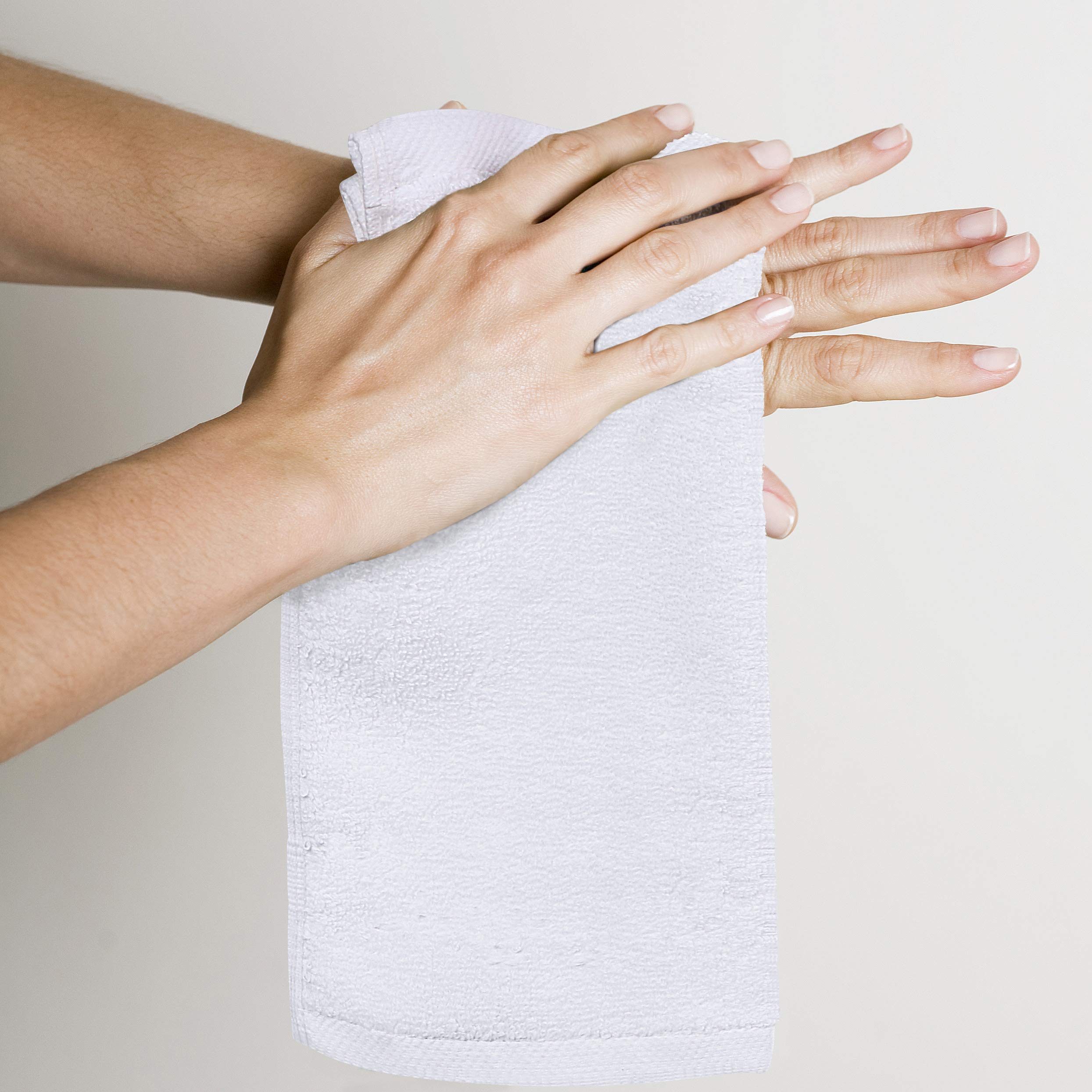 Utopia Towels Cotton Washcloths Set - 100% Ring Spun Cotton, Premium Quality Flannel Face Cloths, Highly Absorbent and Soft Feel Fingertip Towels (24 Pack, White): White 24