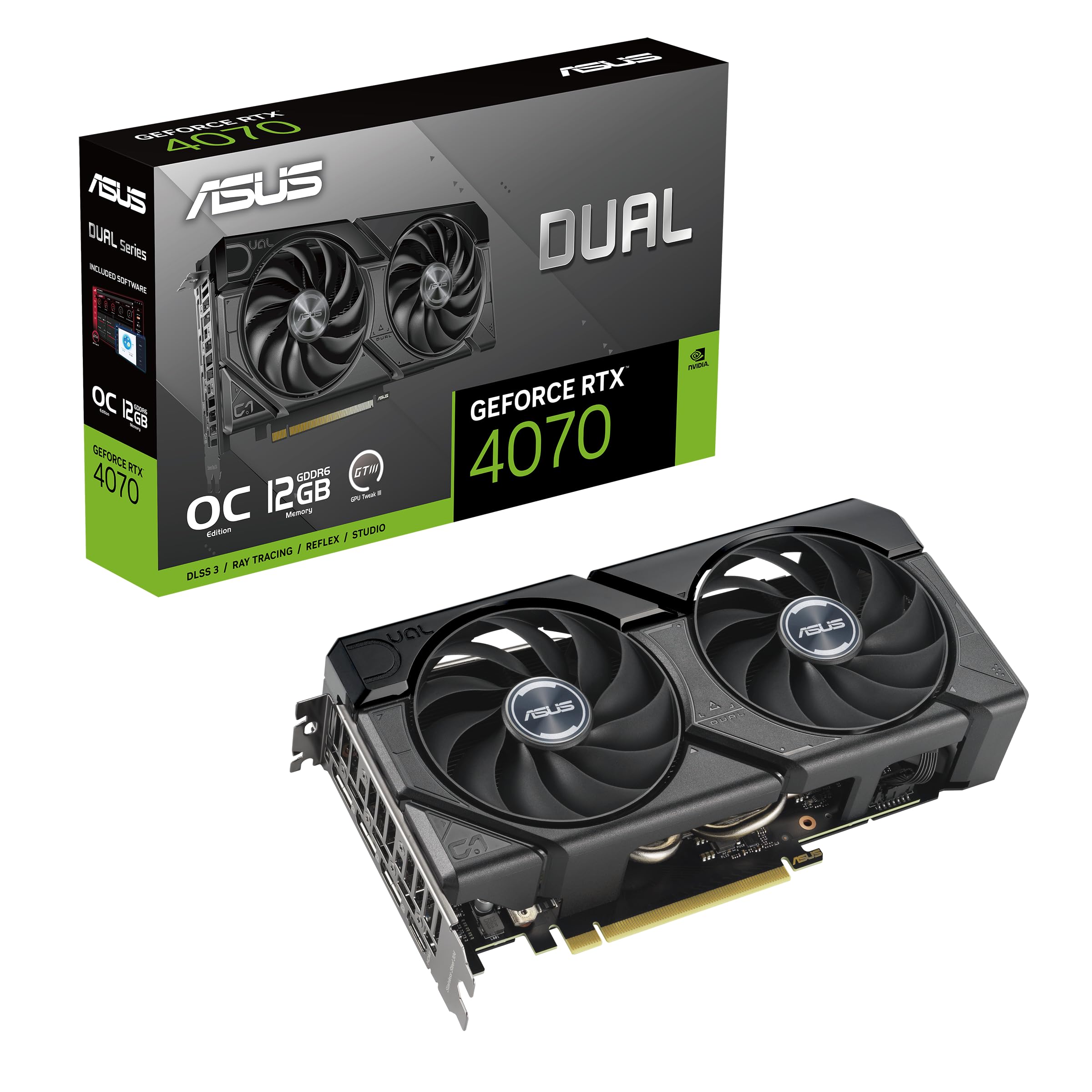 ASUS ProArt GeForce RTX™ 4070 OC Edition 12GB GDDR6X Graphics Card (PCIe 4.0, 12GB GDDR6X, DLSS 3, HDMI 2.1, DisplayPort 1.4a) thumbnail 1