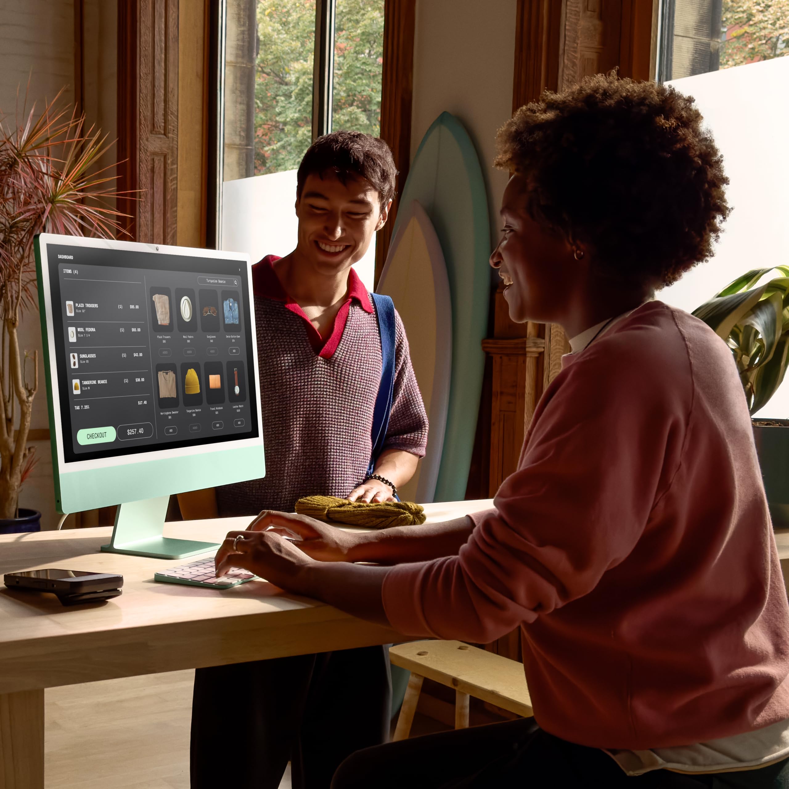 Apple 2024 iMac All-in-One Desktop Computer with M4 chip with 10-core CPU and 10-core GPU: Built for Apple Intelligence, 24-inch Retina Display, 16GB Unified Memory, 512GB SSD Storage; Pink: Standard Glass 16GB Unified Memory, 256GB SSD Storage Purple without AppleCare+