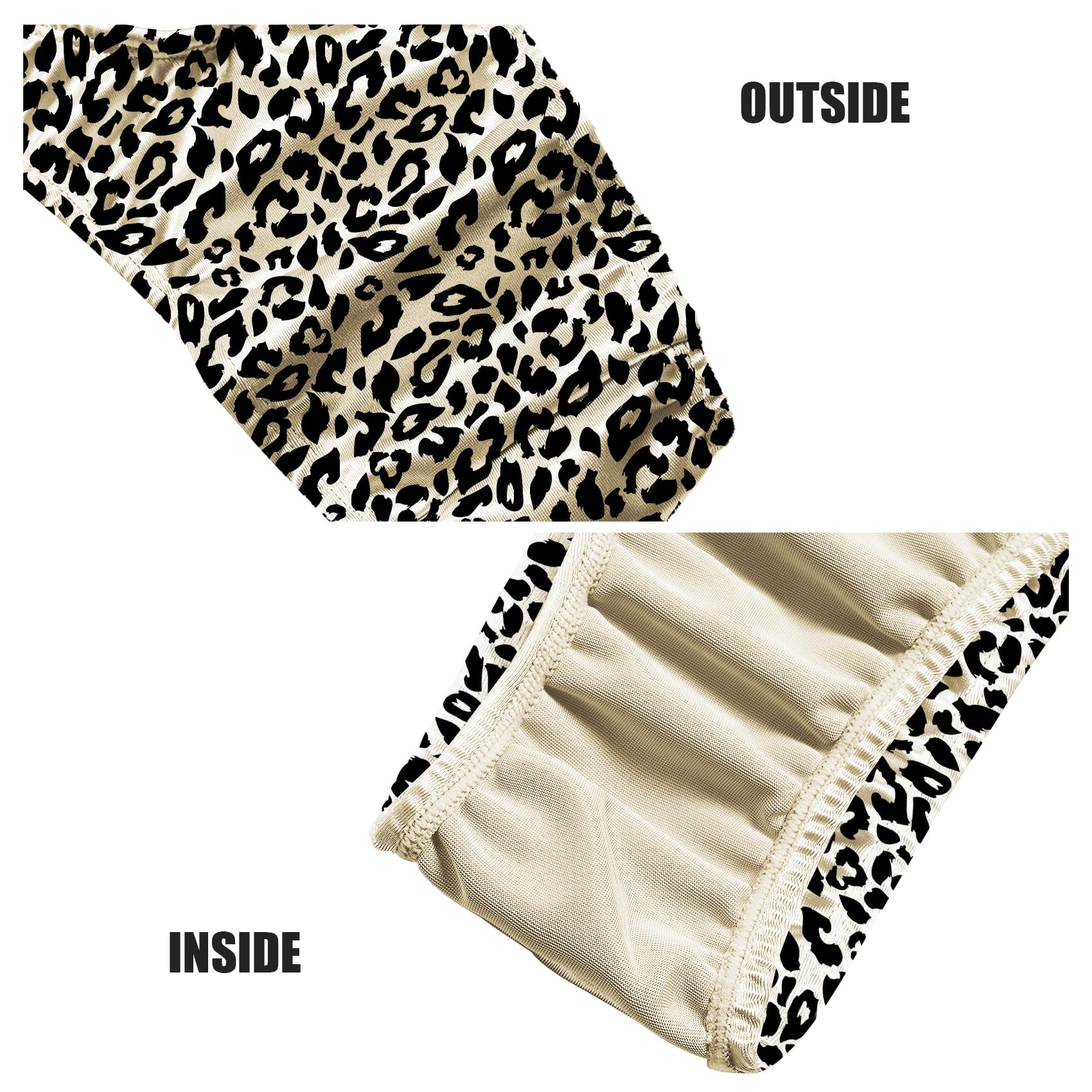 QOYDOY Thong Tucking Gaff Panties For Crossdressers Transgender Individuals Smooth Silky Hidden Gaff: Small Leopard