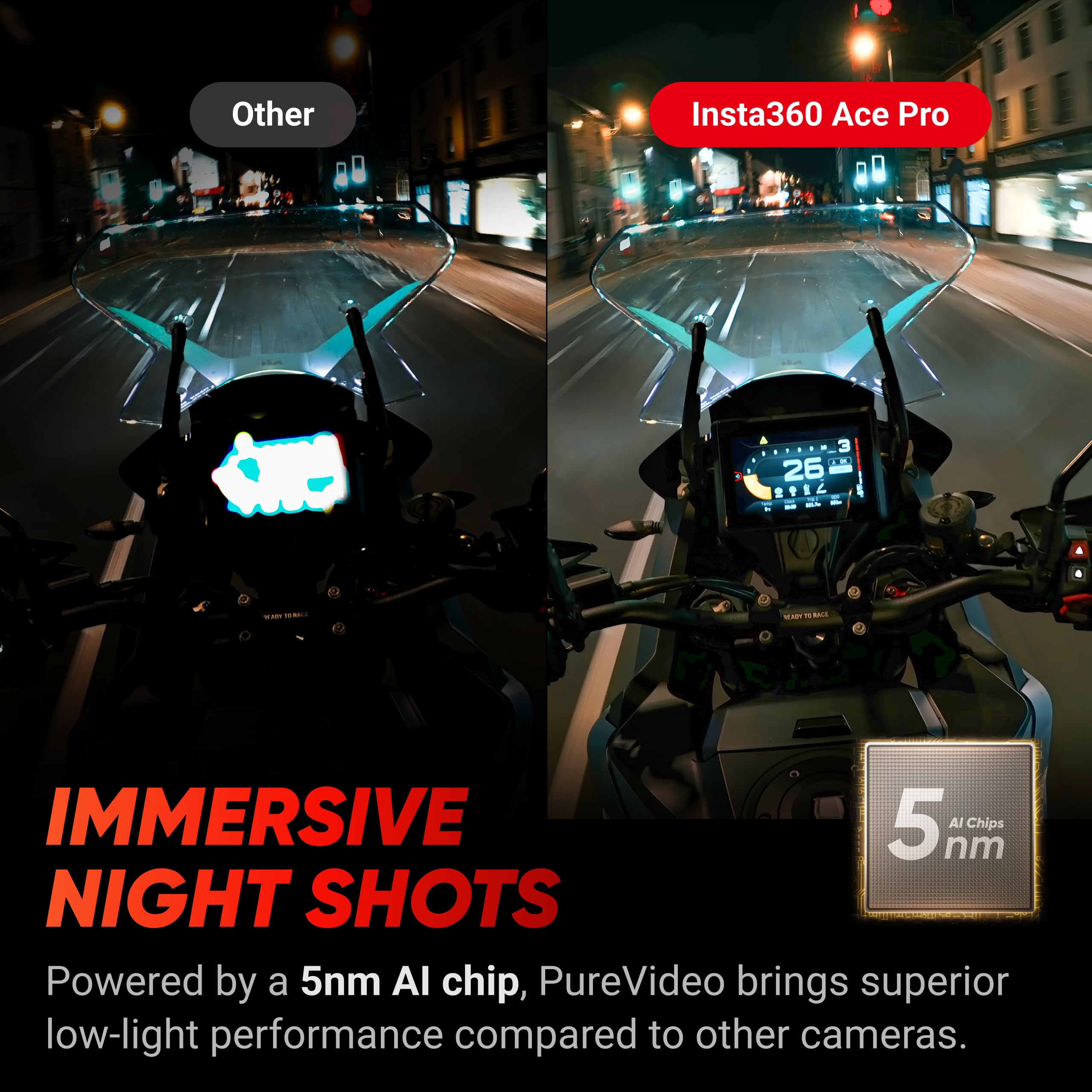 Insta360 Ace Pro - Waterproof Action Camera Co-Engineered with Leica, Flagship 1/1.3" Sensor and AI Noise Reduction for Unbeatable Image Quality, 4K120fps, 2.4" Flip Screen & Advanced AI Features: GPS Kit