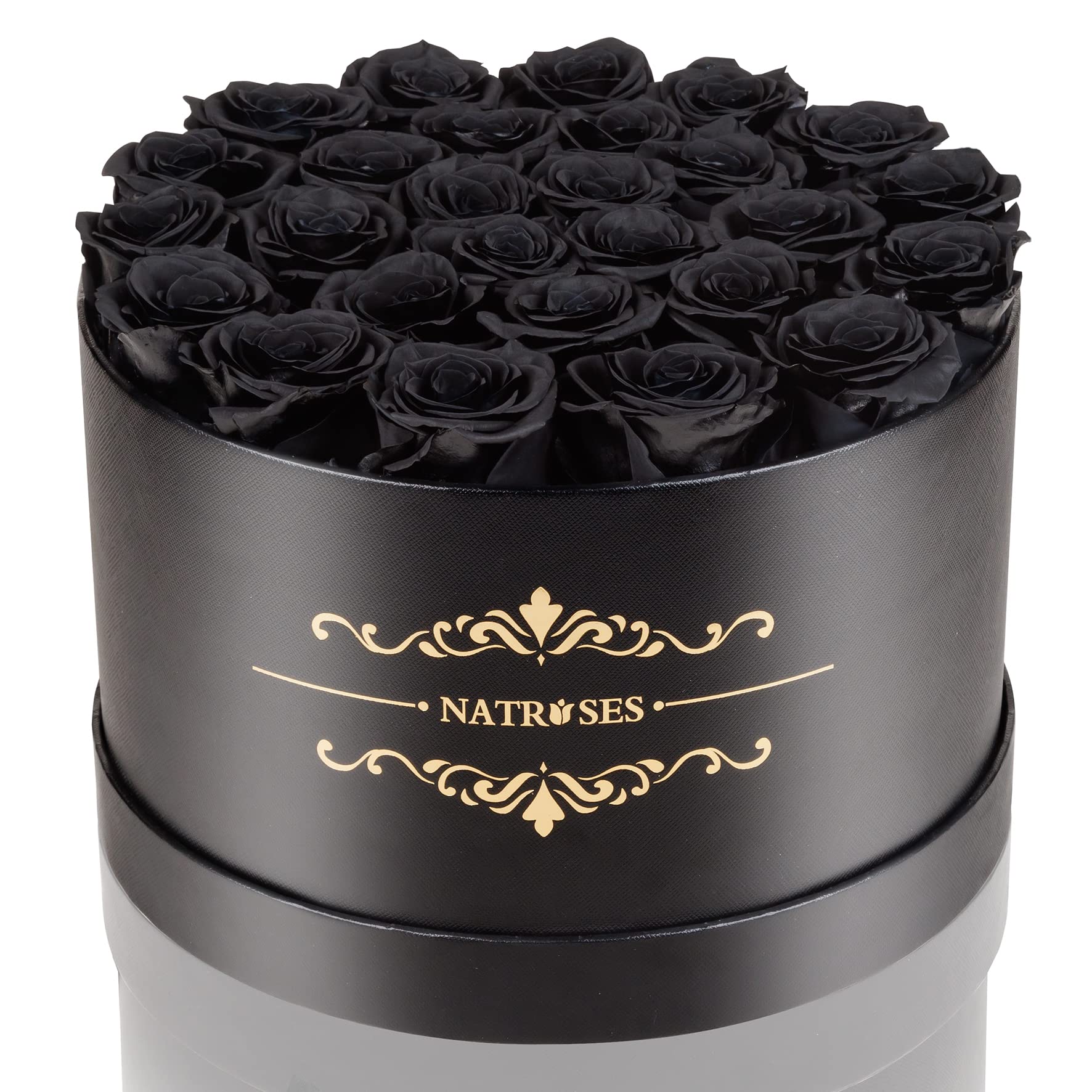 NATROSES 27 Piece Forever Preserved Roses in a Box, Preserved Flowers for Delivery Birthday, Flowers Gifts for Mothers Day, Dusty Pink: Black 27 Roses