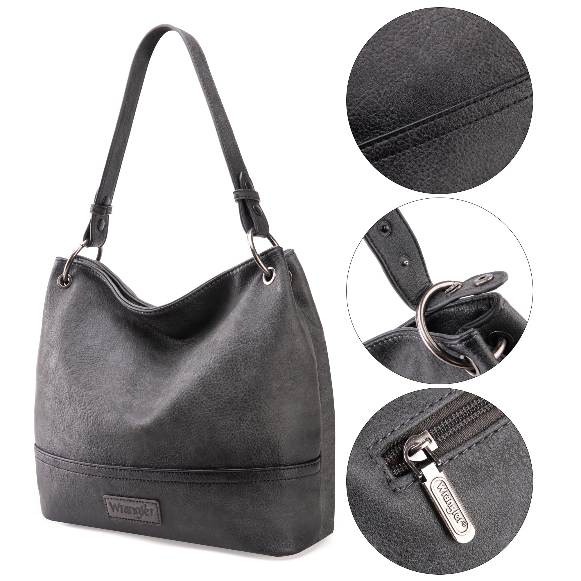 Wrangler Hobo Bags for Women Vegan Leather Top Handle Shoulder Purses and Handbags