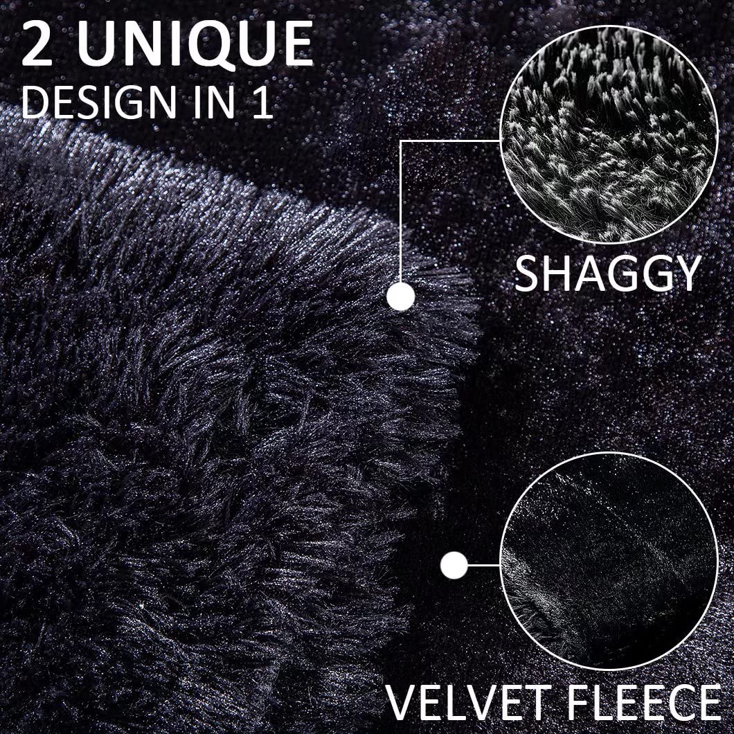 YUSOKI Olive Green Faux Fur Throw Blanket,2 Layers,50" x 60" Cozy Plush Fluffy Blanket Furry Fuzzy Warm Cute Shaggy Blanket for Fall Bed Living Room Décor Baby Women Pet: Black King90"*104"