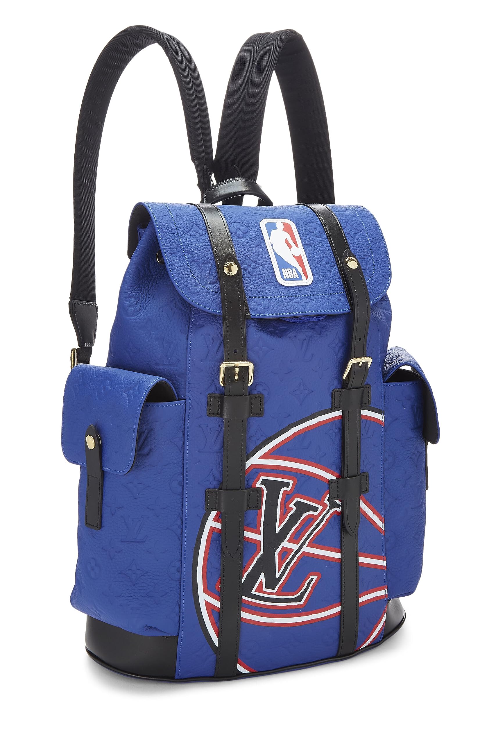 Louis Vuitton, Pre-Loved Blue Taurillon NBA Christopher Backpack MM, Blue: Louis Vuitton, Pre-Loved Blue Taurillon NBA Christopher Backpack MM, Blue