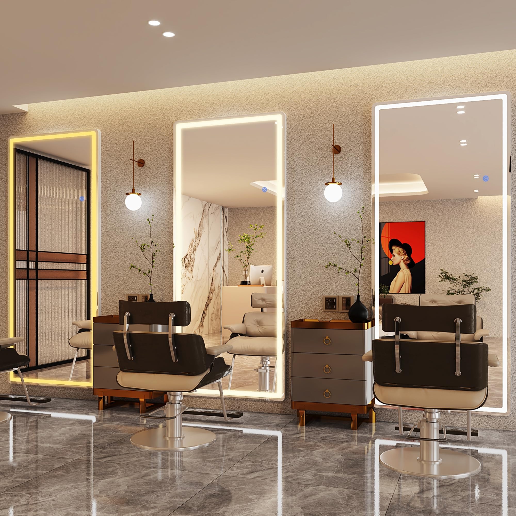 Antok LED Full Length Mirror, 71" x 28" Lighted Floor Standing LED Mirror Full Length,Hanging Mirrors with Stand Free Standing Floor Mirrors for Bedroom (Rect) - Image 9